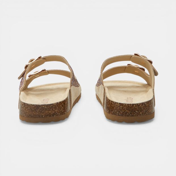 D&aacute;mske footbed pantofle Baťa, b&eacute;žov&aacute;