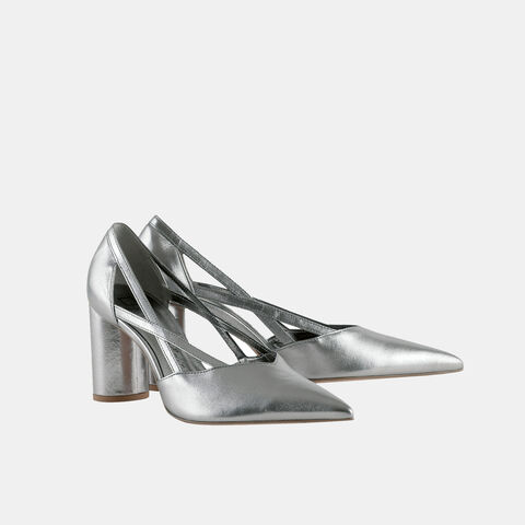 Högl Dámske Elegantné City Heels na Opätku, strieborná