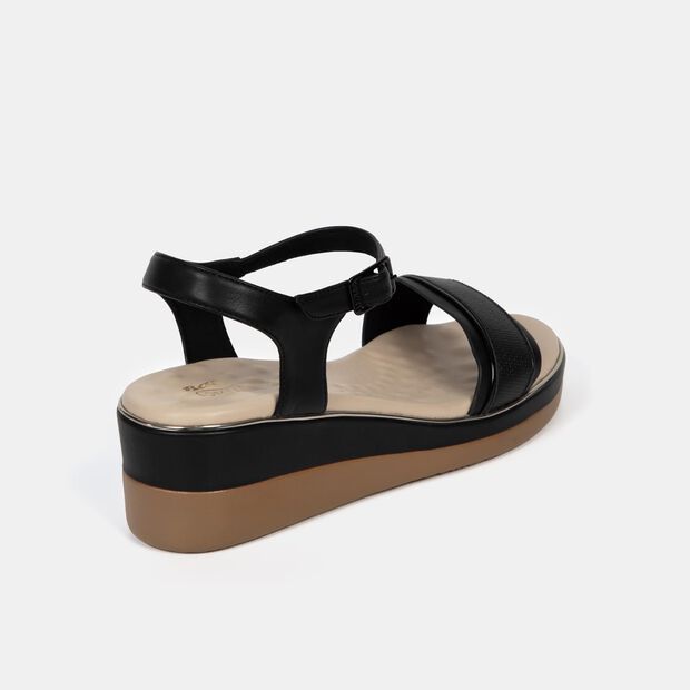 Sandalias Casuales Mujer Bata Comfit , Negro
