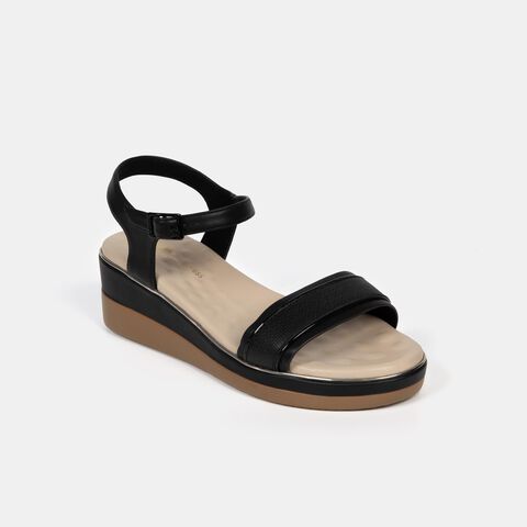 Sandalias Casuales Mujer Bata Comfit , Negro