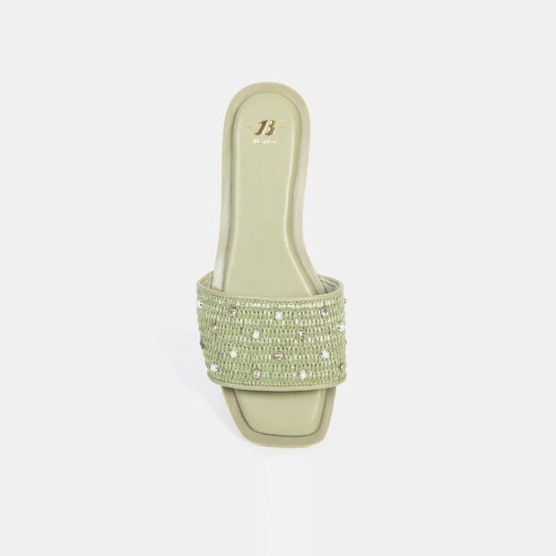 Sandalias Casuales Mujer Bata, Verde Claro