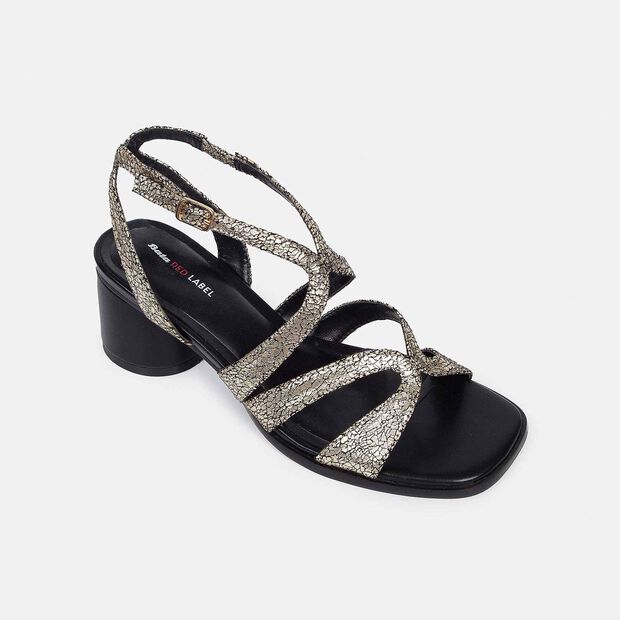 Sandalias Casuales Mujer Bata Red, Dorado