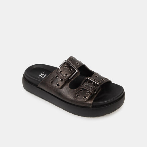 Sandalias Casuales Mujer Bata, Plateado