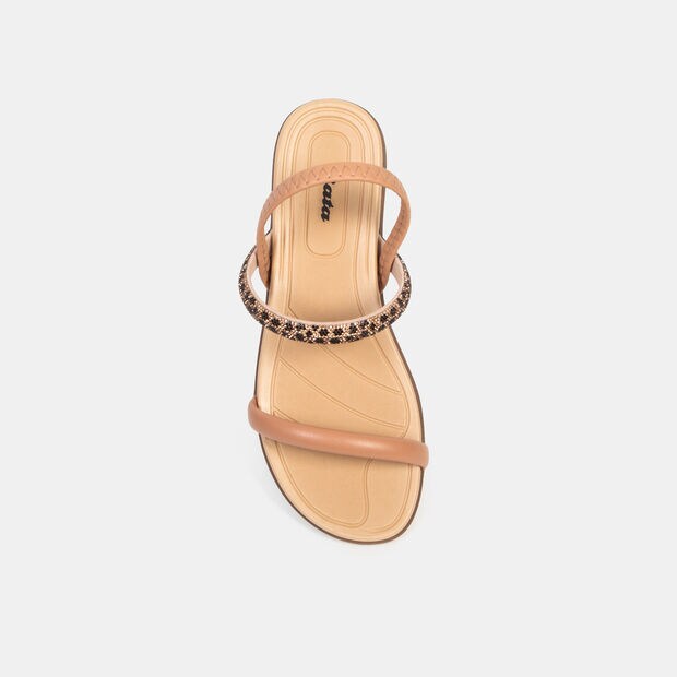 Sandalias Casuales Mujer Bata, Beige