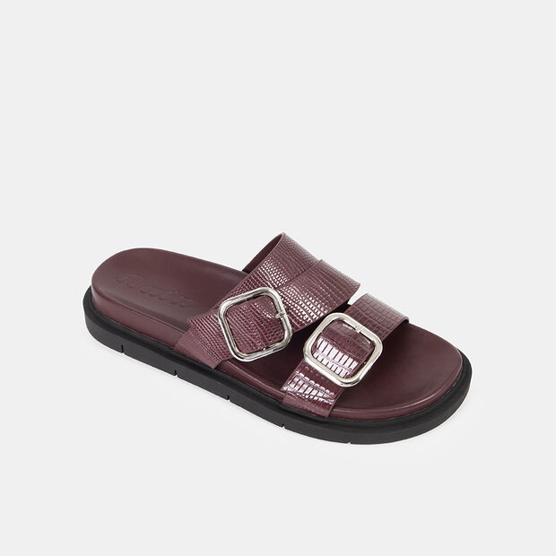 Sandalias Casuales Mujer Bata Irma, Burgundy