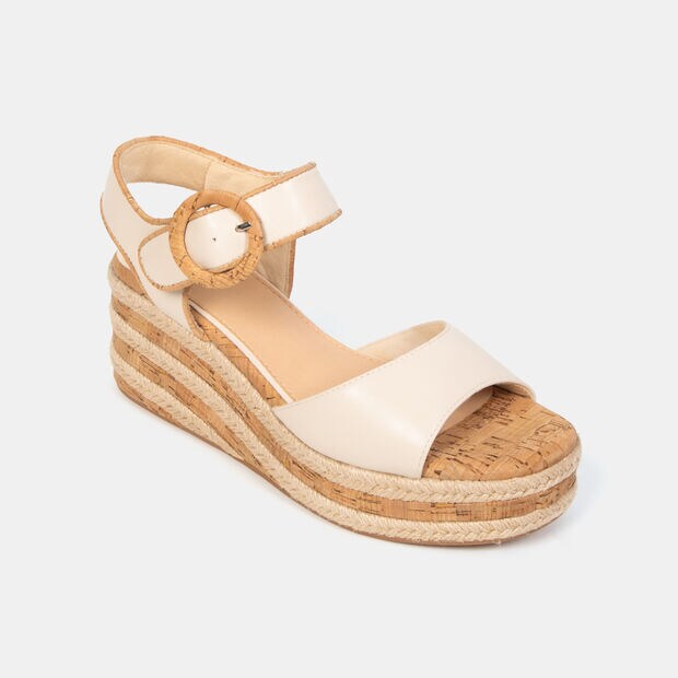 Sandalias Casuales Mujer Bata, Off White
