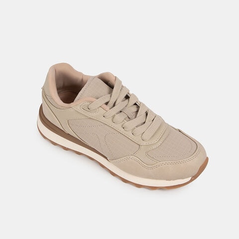Zapatos Casuales Mujer Bata, Beige