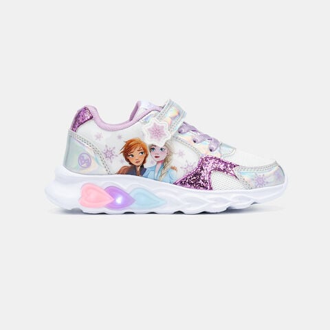 Bata บาจา BBG รองเท้าผ้าใบสนีคเกอร์ แบบสวม ลายเจ้าหญิงโฟรเซ่น มีไฟ LED สำหรับเด็กผู้หญิง รุ่น ELSA_G126