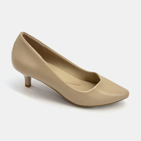 Bata LADIES HEELS PUMP CONTEMP รองเท้าลำลองแฟชั้นสตรี PUMP ส้นสูง 1.5 นิ้ว สีเบจ รหัส 6518761