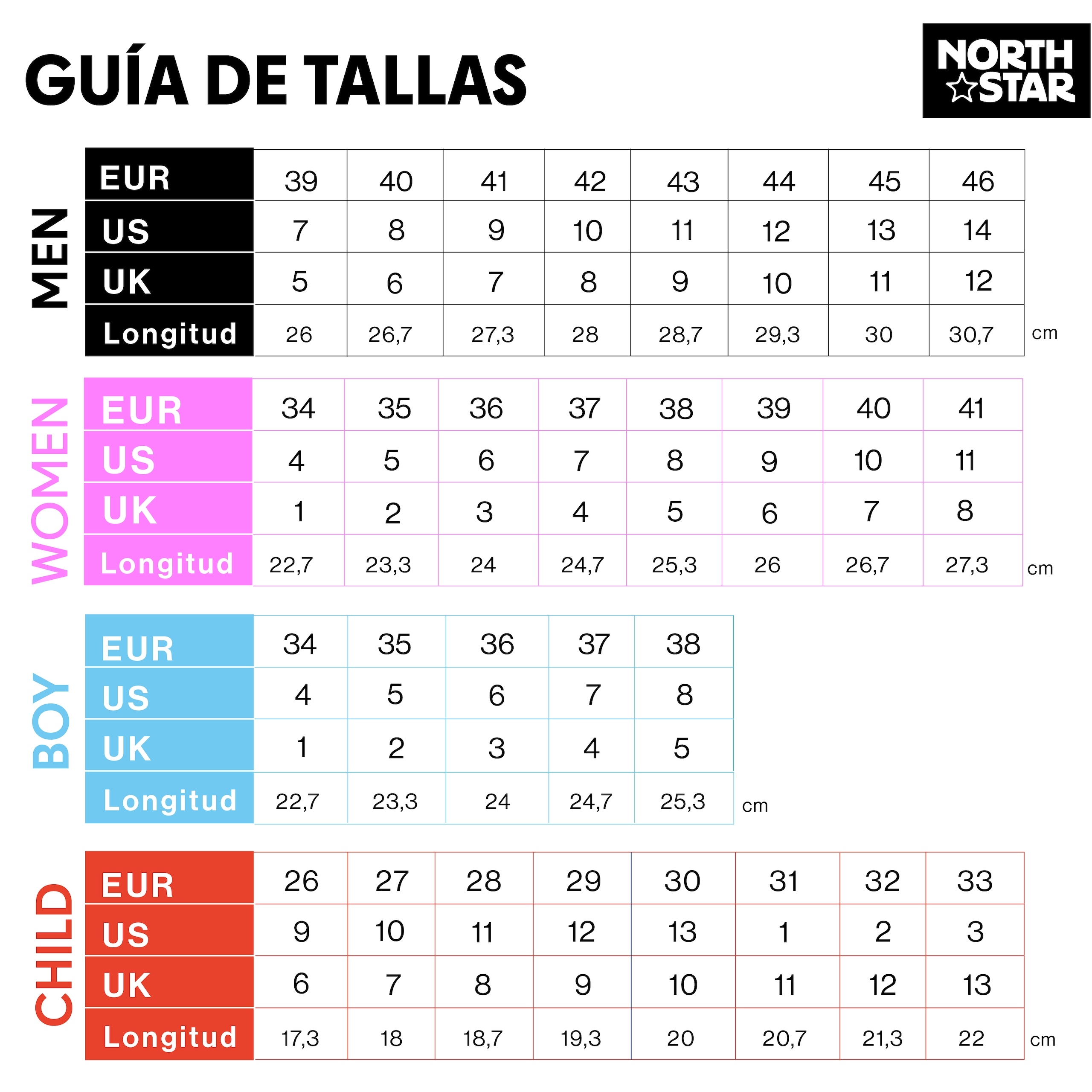 Guia de talla NS