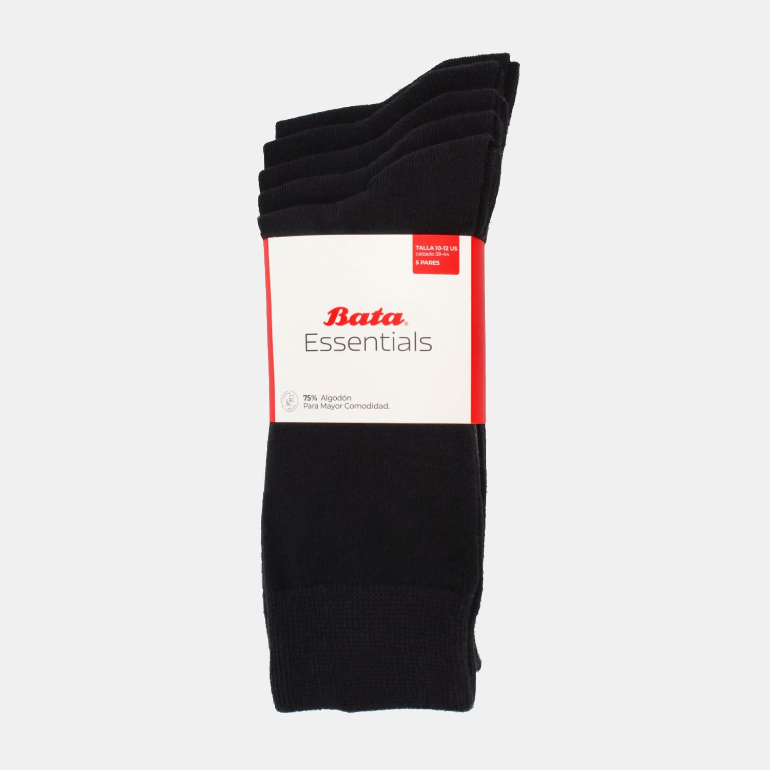Calcetines Hombre Bata Fivepack Crew Black