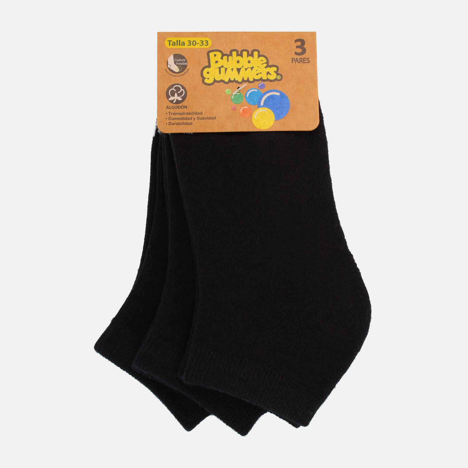 Calcetines Infantiles Bubblegummers Tripack Negro
