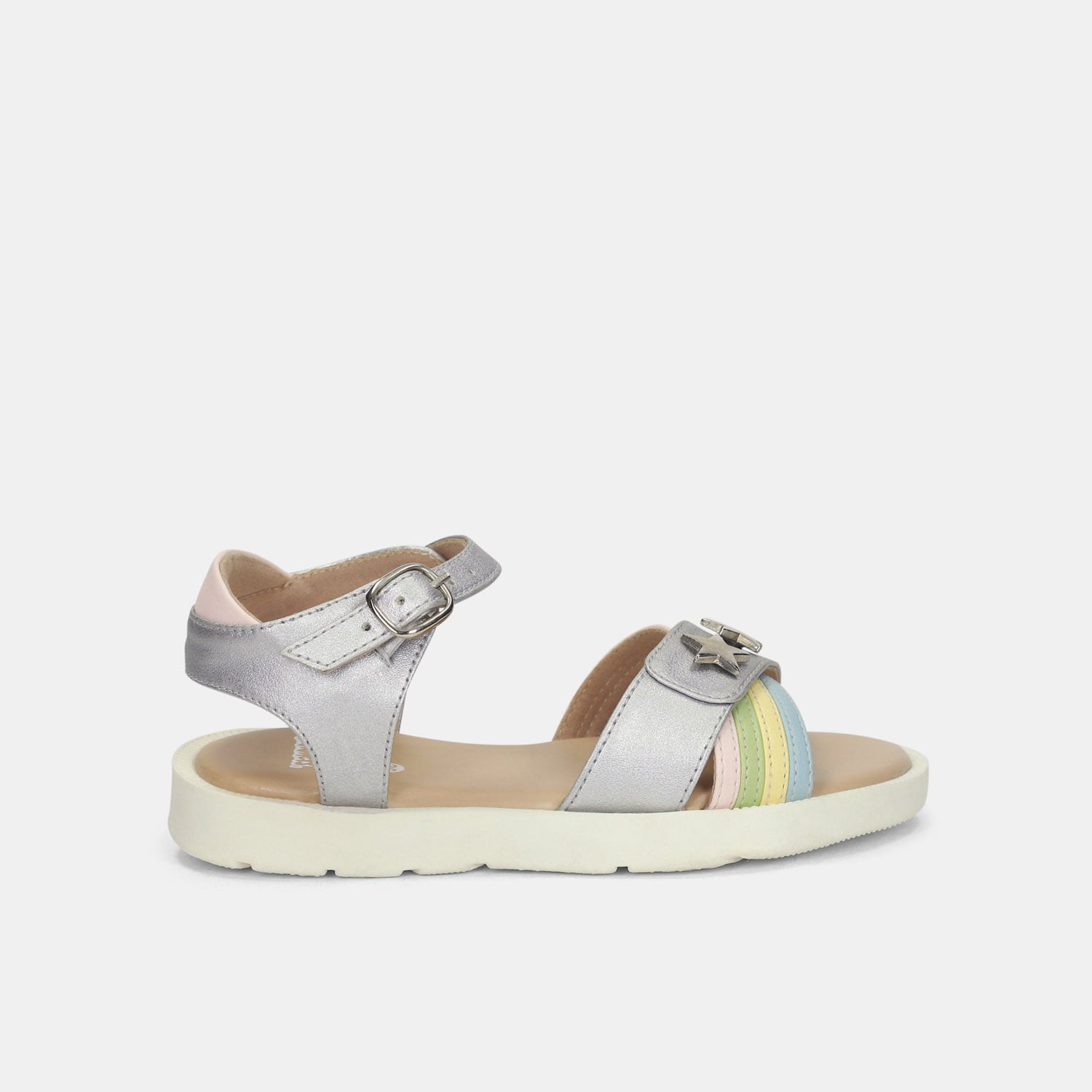 Sandalia Para Niña Bubblegummers Plata Tais