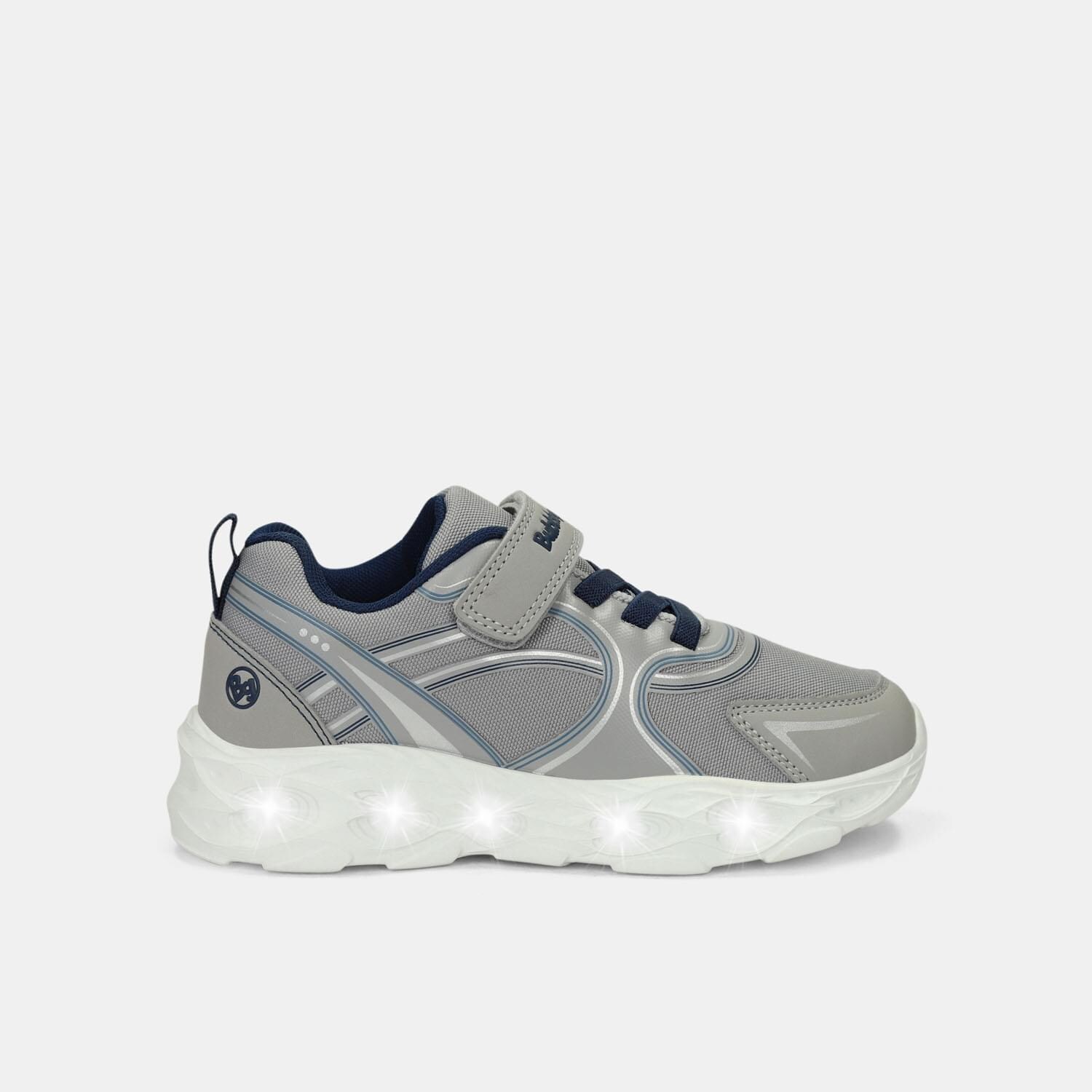Tenis Con Luces Para Niño Bubblegummers Gris Oberon