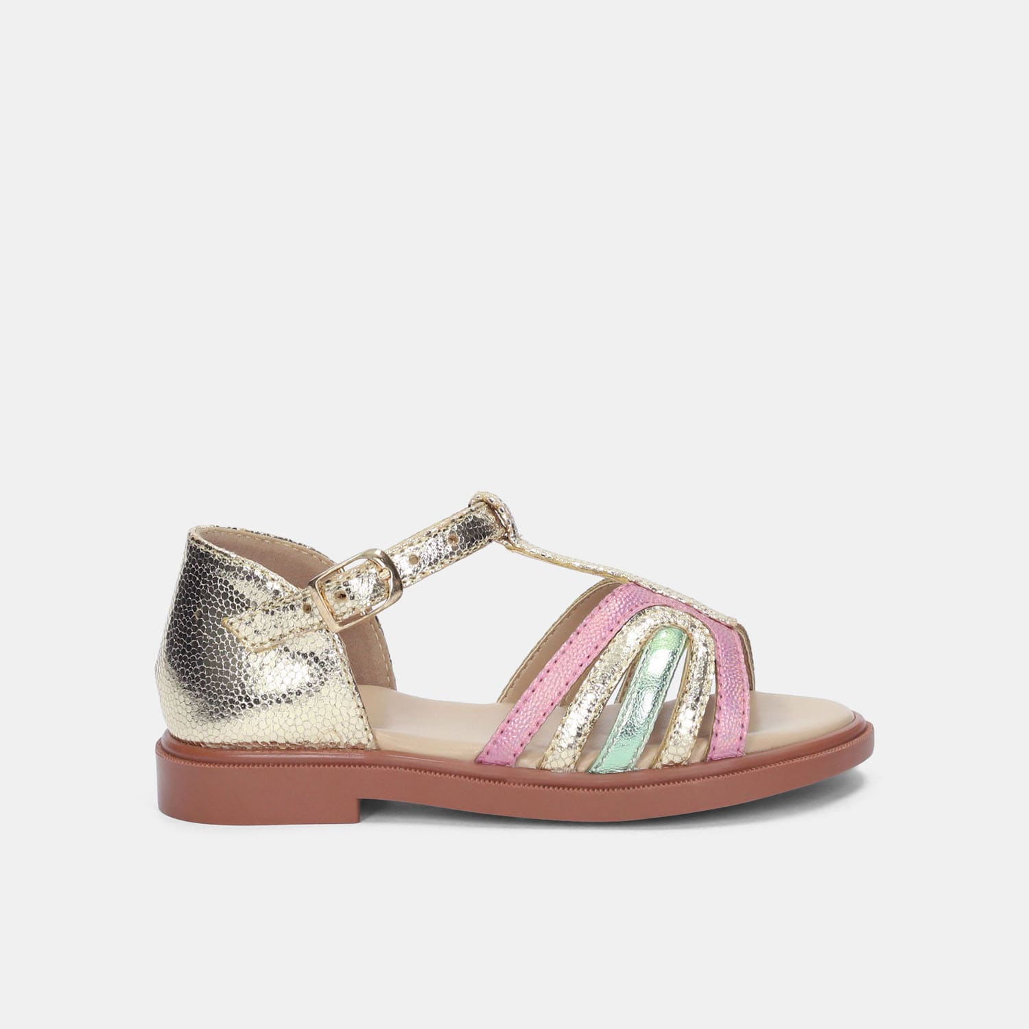 Sandalias Para Niña Bubblegummers Beige Ginger Walking Girls 3 +