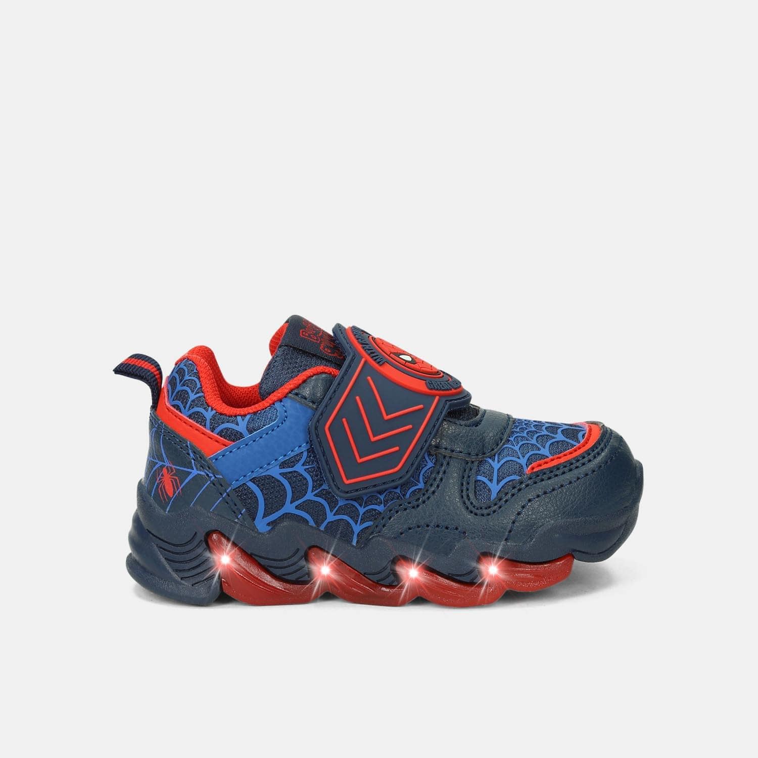 Tenis Con Luces Para Niño Bubblegummers Azul Nando L 7Spiderman