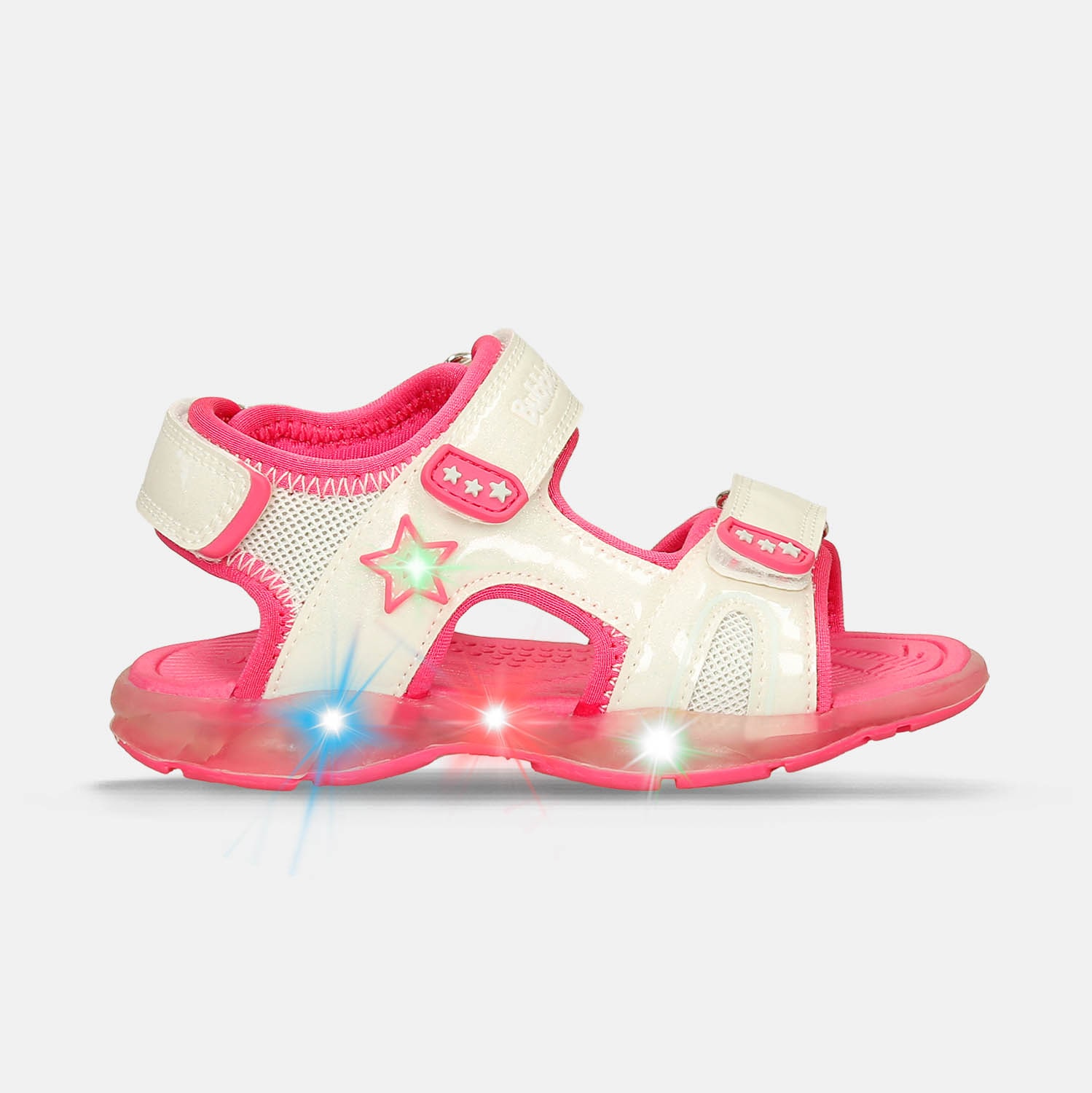 Sandalia Con Luces Infantil Para Niña Bubblegummers -Plata Salali