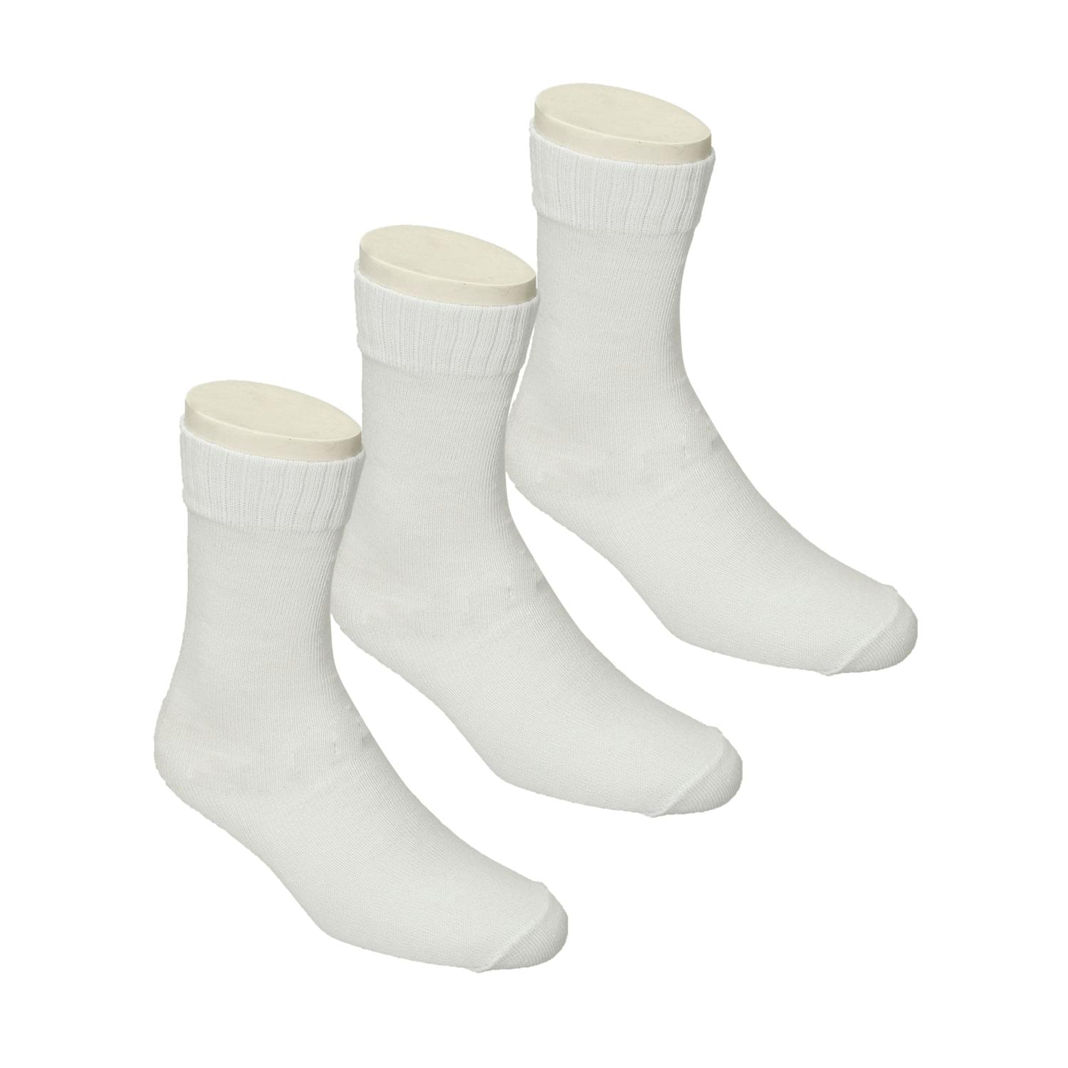 Medias Escolares Para Niños Bata Blanco Olisa X3 Infantil Saka Bg