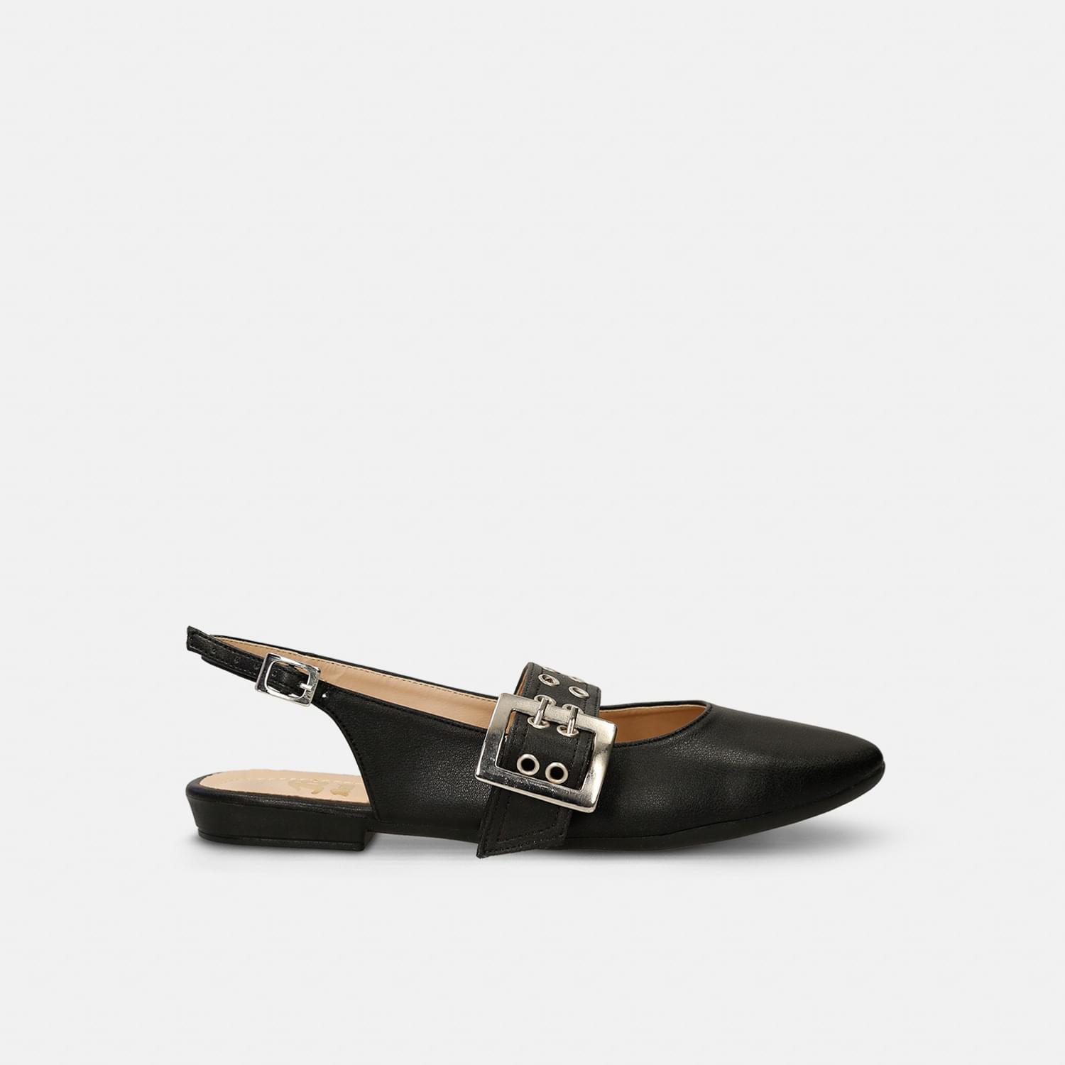 Baletas Para Mujer Bata Negro Jairus Flat