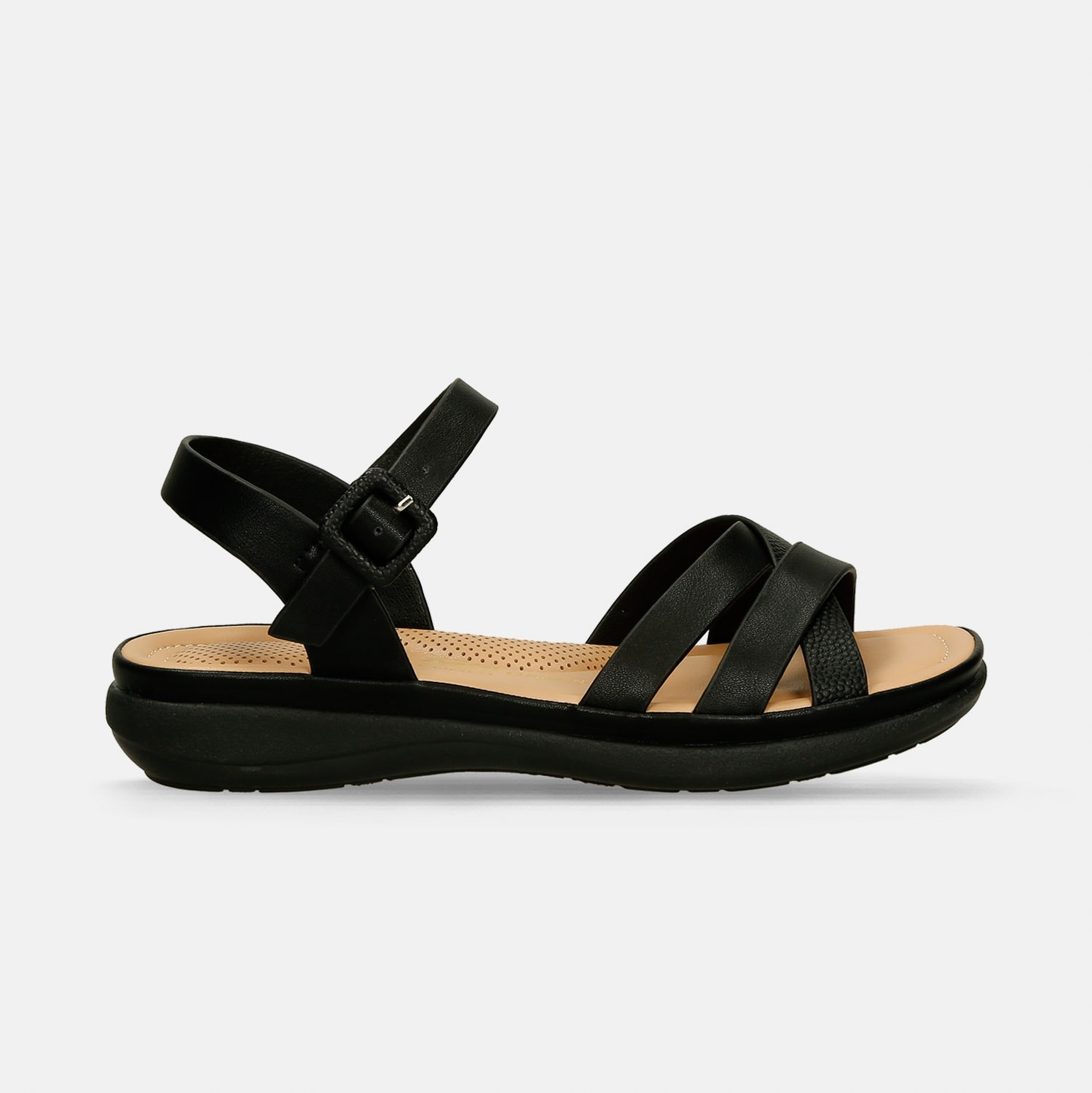 Sandalia Para Mujer Bata Comfit Negro Jilmar Summer