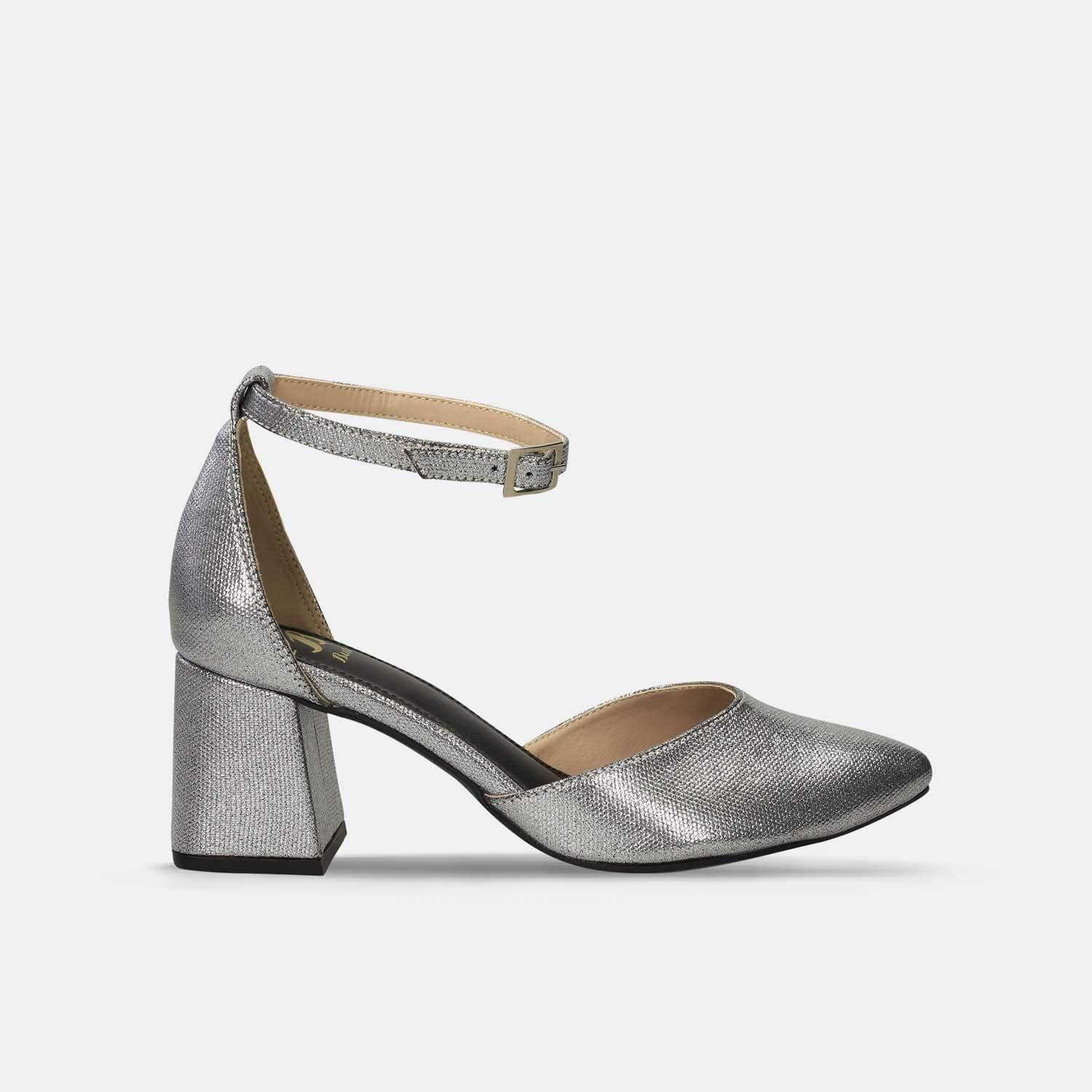Tacones Para Mujer Bata Plateado Jellica