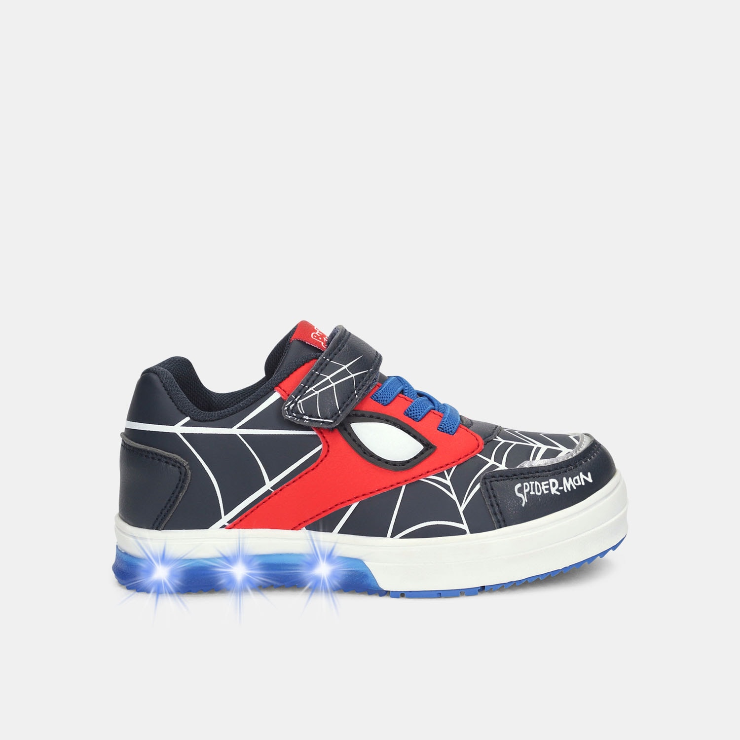 Tenis Con Luces Para Niño Marvel Violeta Neon