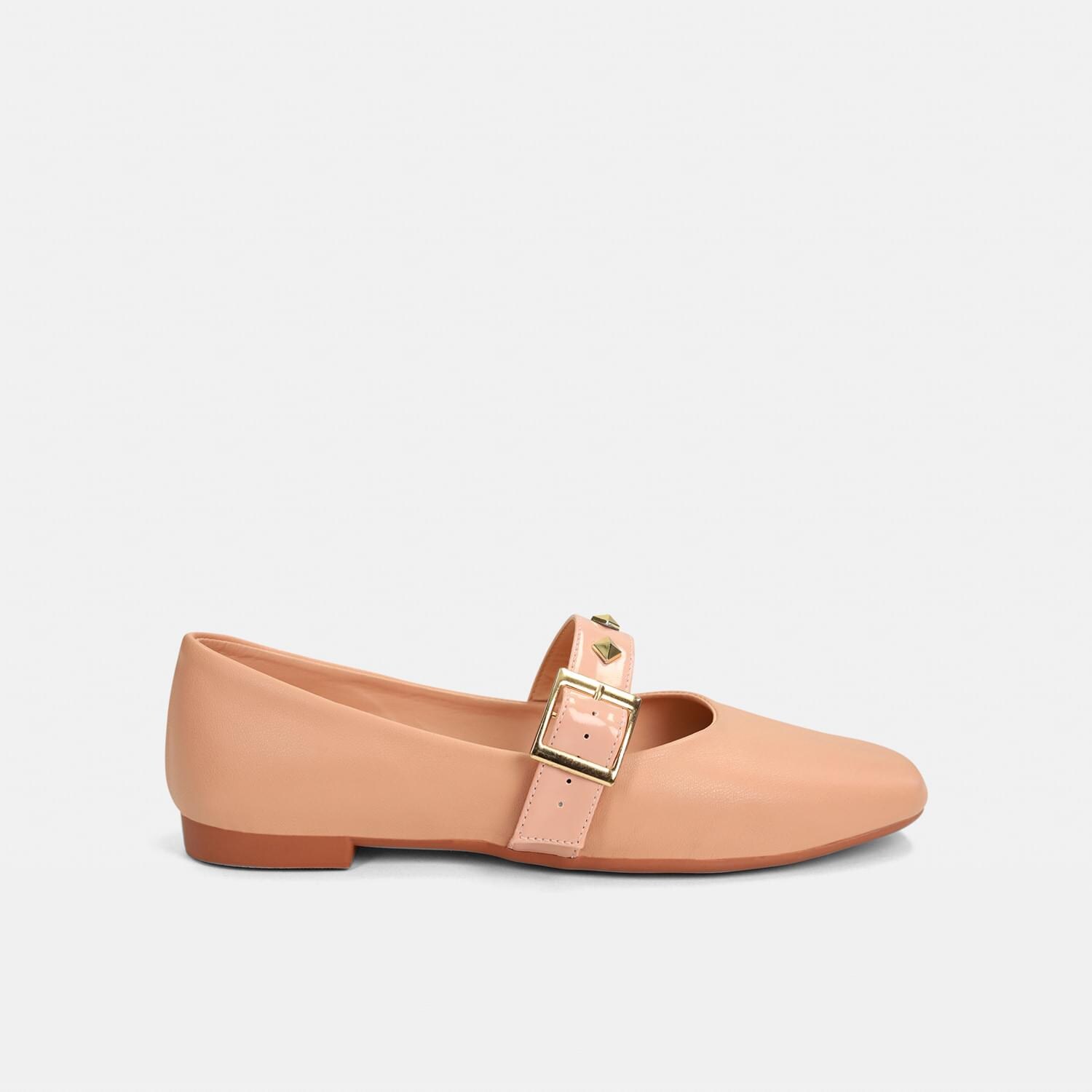 Baleta Para Mujer Bata Nude Kamila Flat