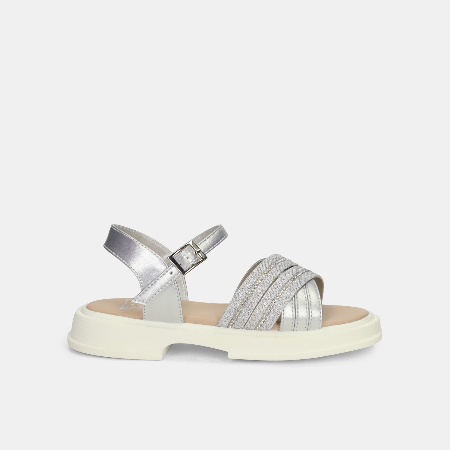 Sandalias Para Niña Bubblegummers Gris Leidy Junior Girls 6 +