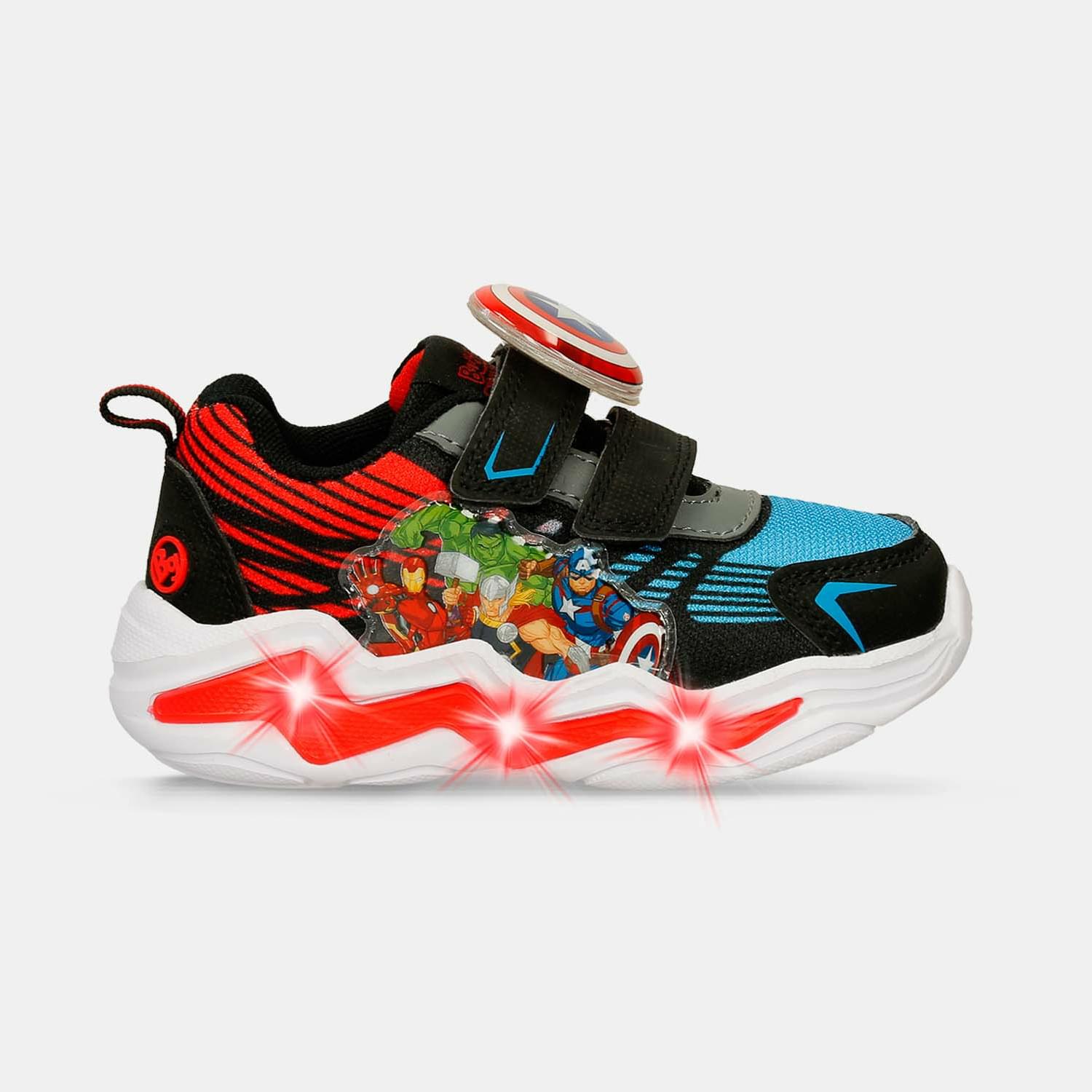 Tenis Con Luces Para Niño Licenses Marvel Azul Mateo L