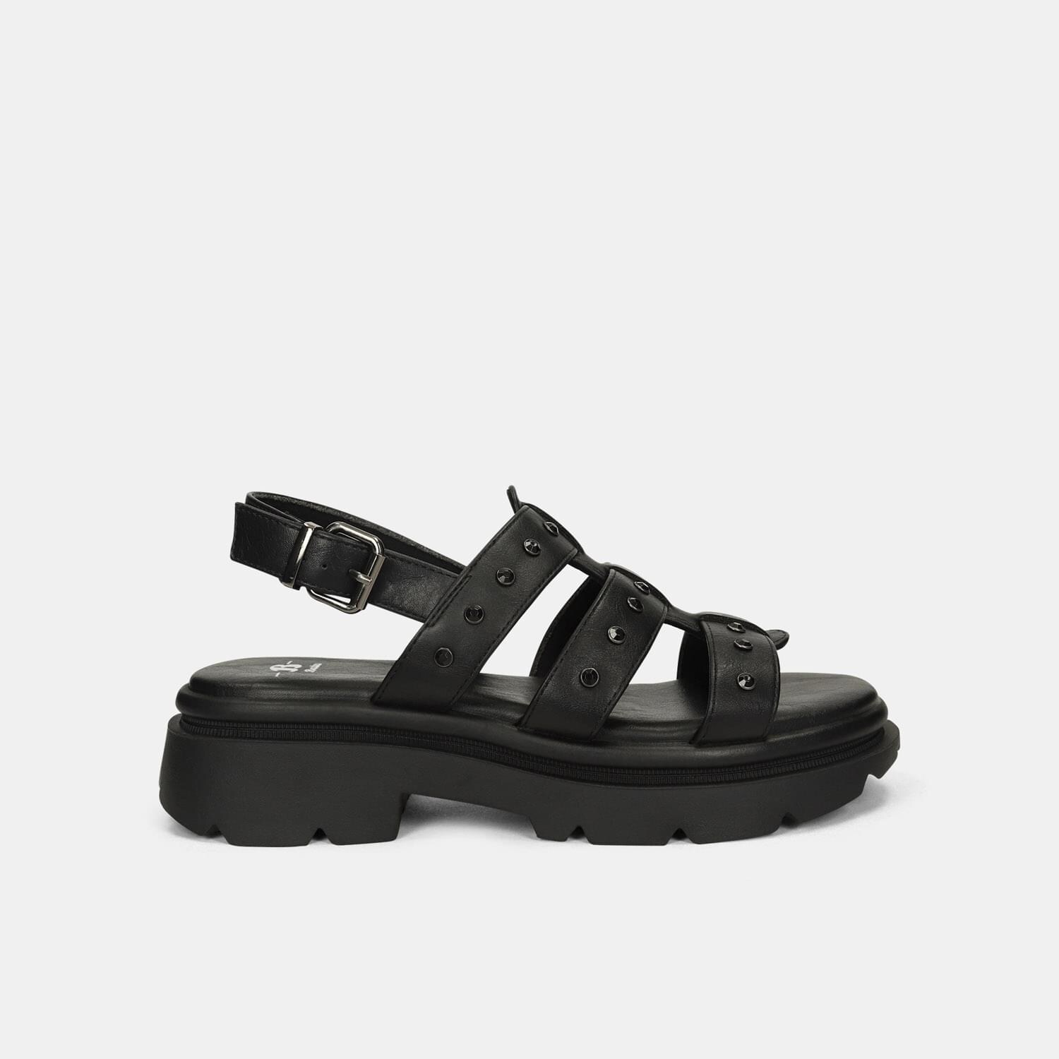 Sandalias Para Mujer Bata Negro Lincon Layla