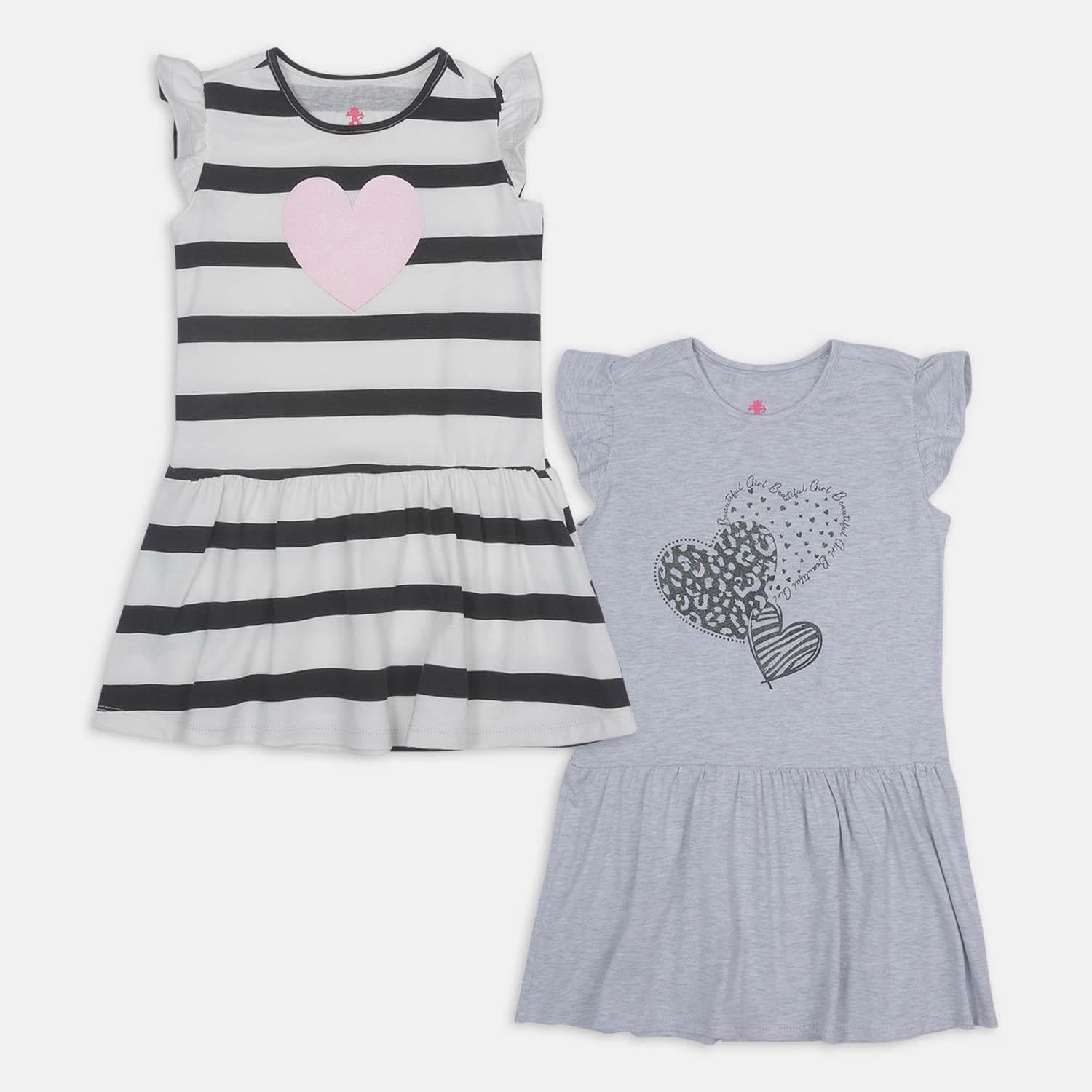 Vestido Pack X 2 Para Niña Bubblegummers Gris Mary X2
