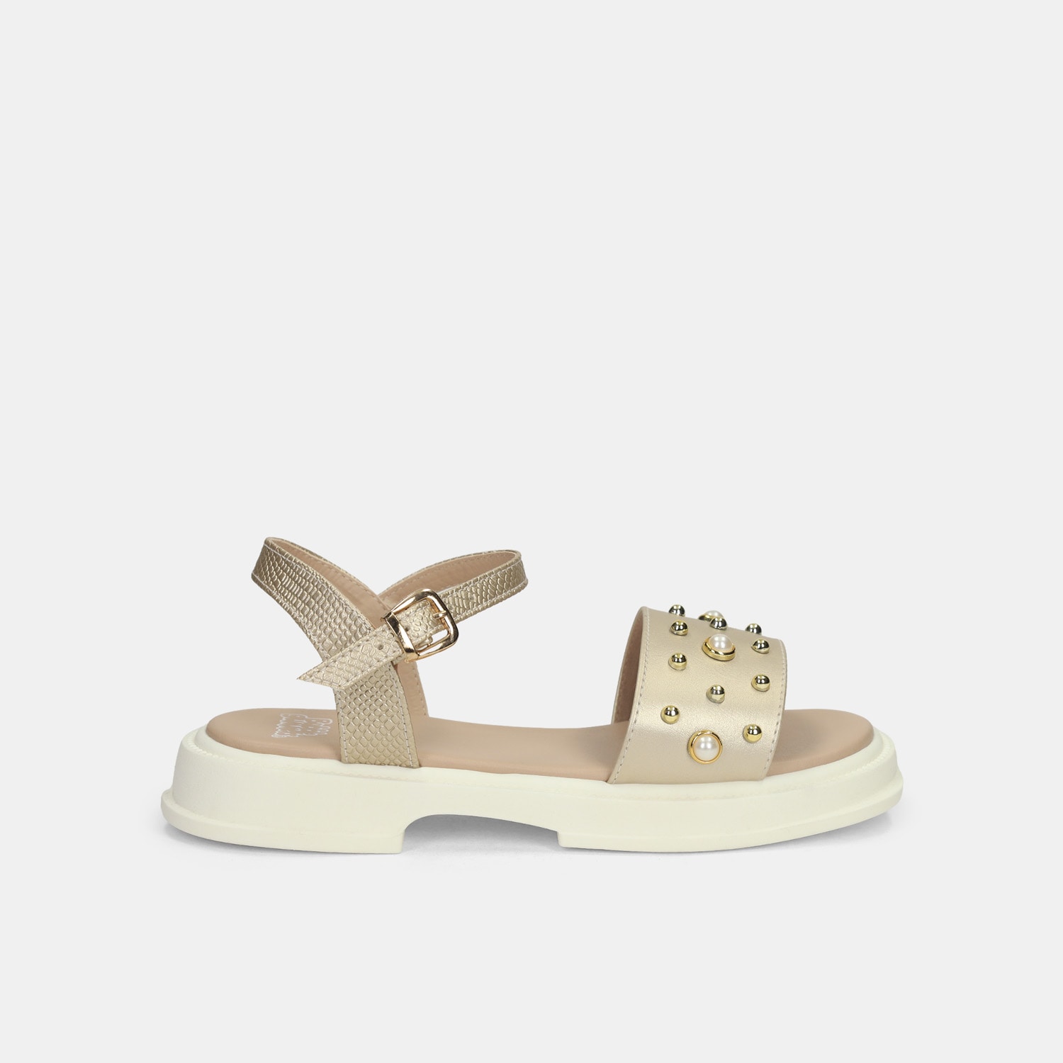 Sandalias Para Niña Bubblegummers Beige Teresa Leidy Junior Girls 6 +