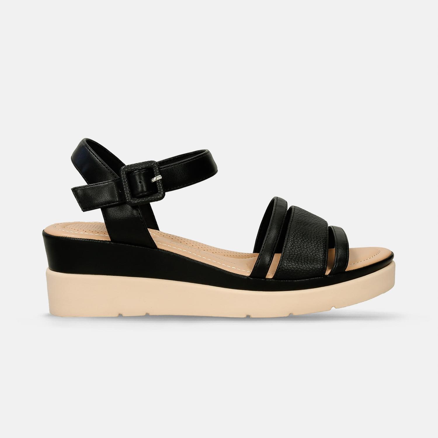 Sandalia Para Mujer Bata Comfit Negro Jilaria Summer