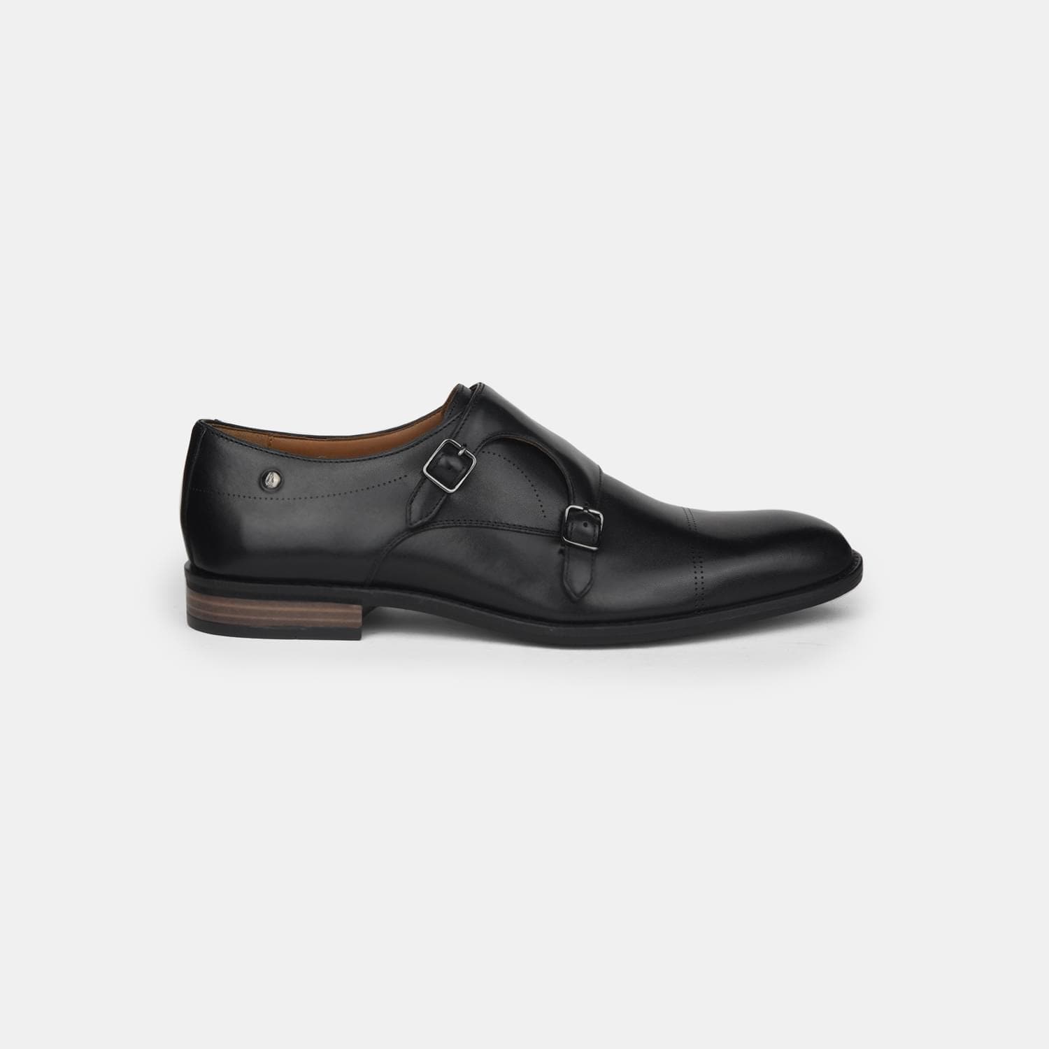Hush Puppies Black Monk Strap Formal Shoes For Men