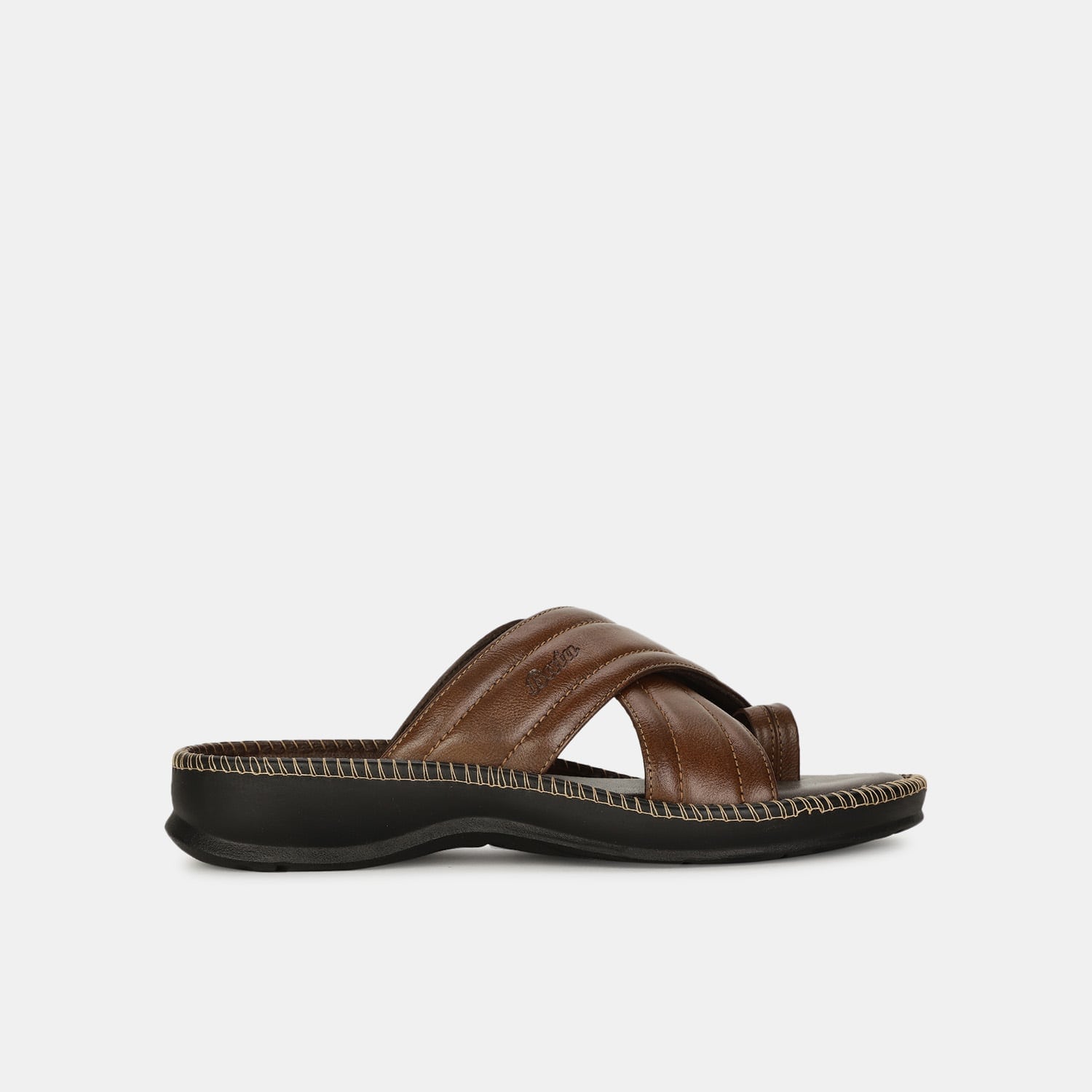 Bata tan toe ring slippers for men