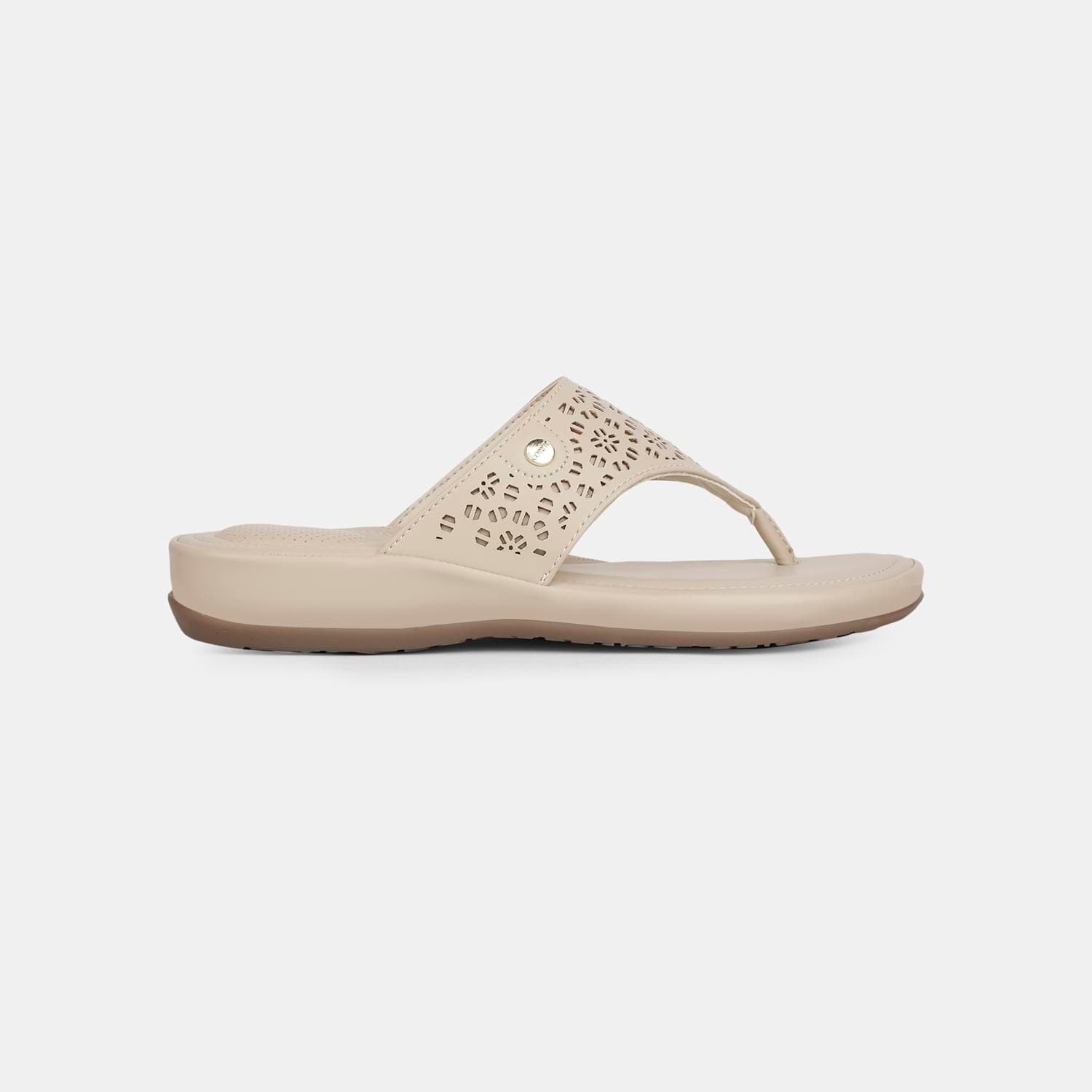BATA COMFIT OFFWHITE SLIPPERS FOR WOMEN
