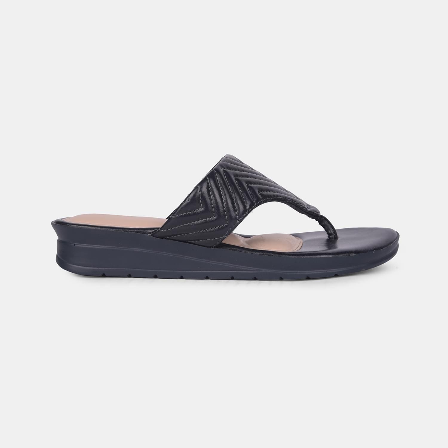 Bata navy textured thong slippers for women