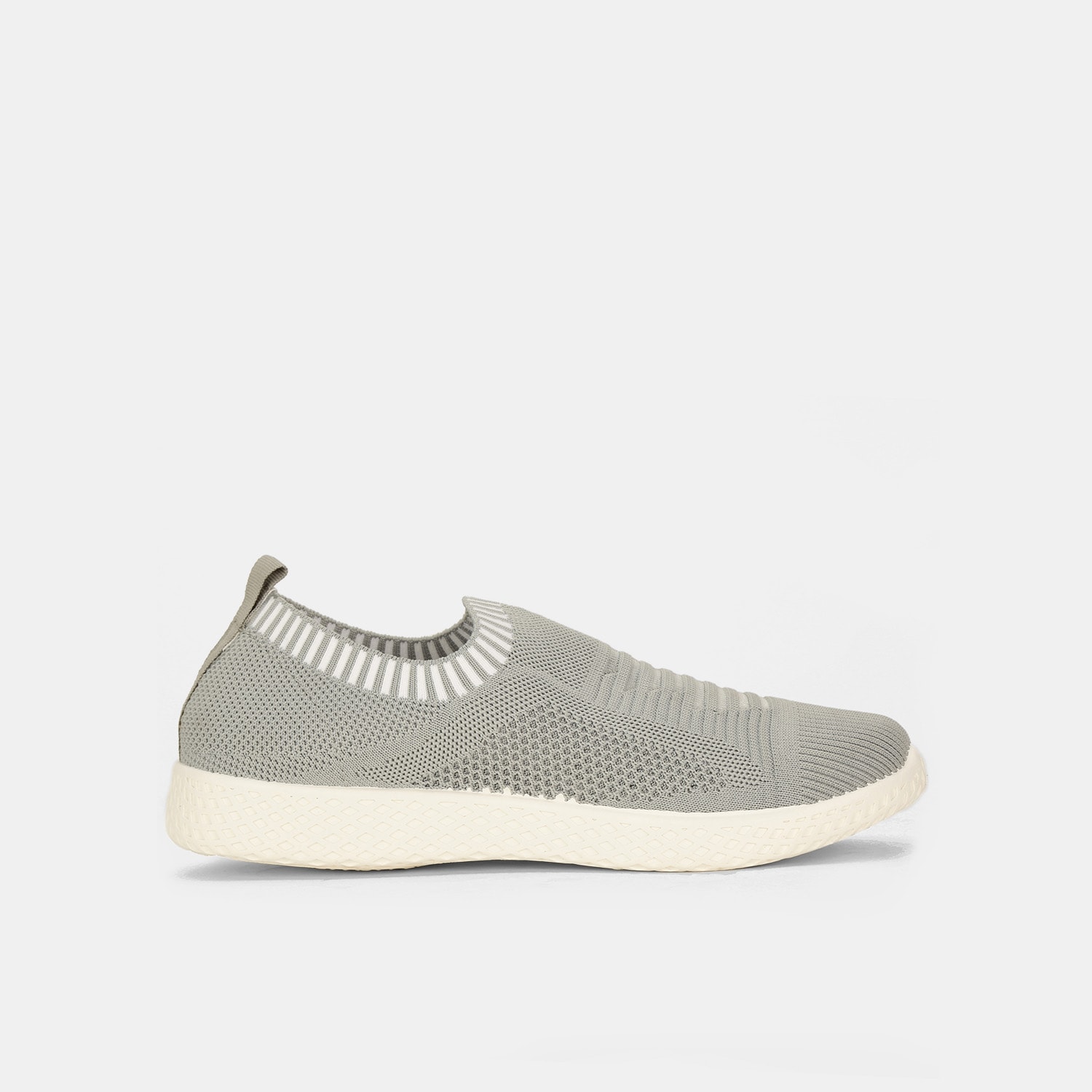 Bata grey textile casual slip-on shoes for women