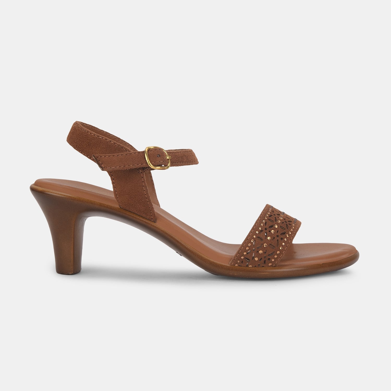 Bata Light Brown Heel Sandals for Women