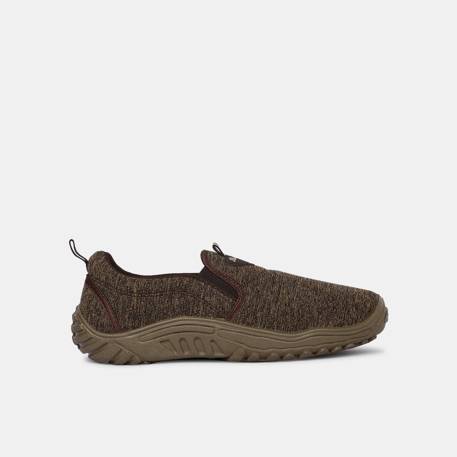 Bata brown textile casual slip-on shoes for men