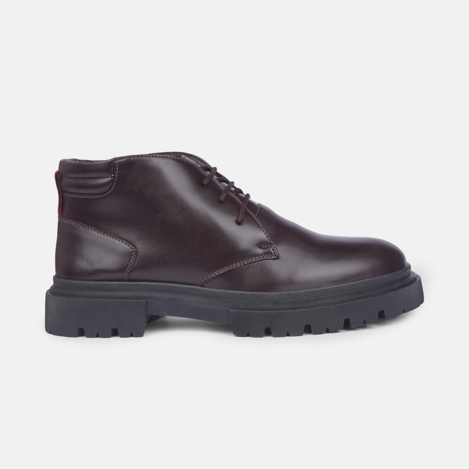 Red label dark brown mid ankle boots for men
