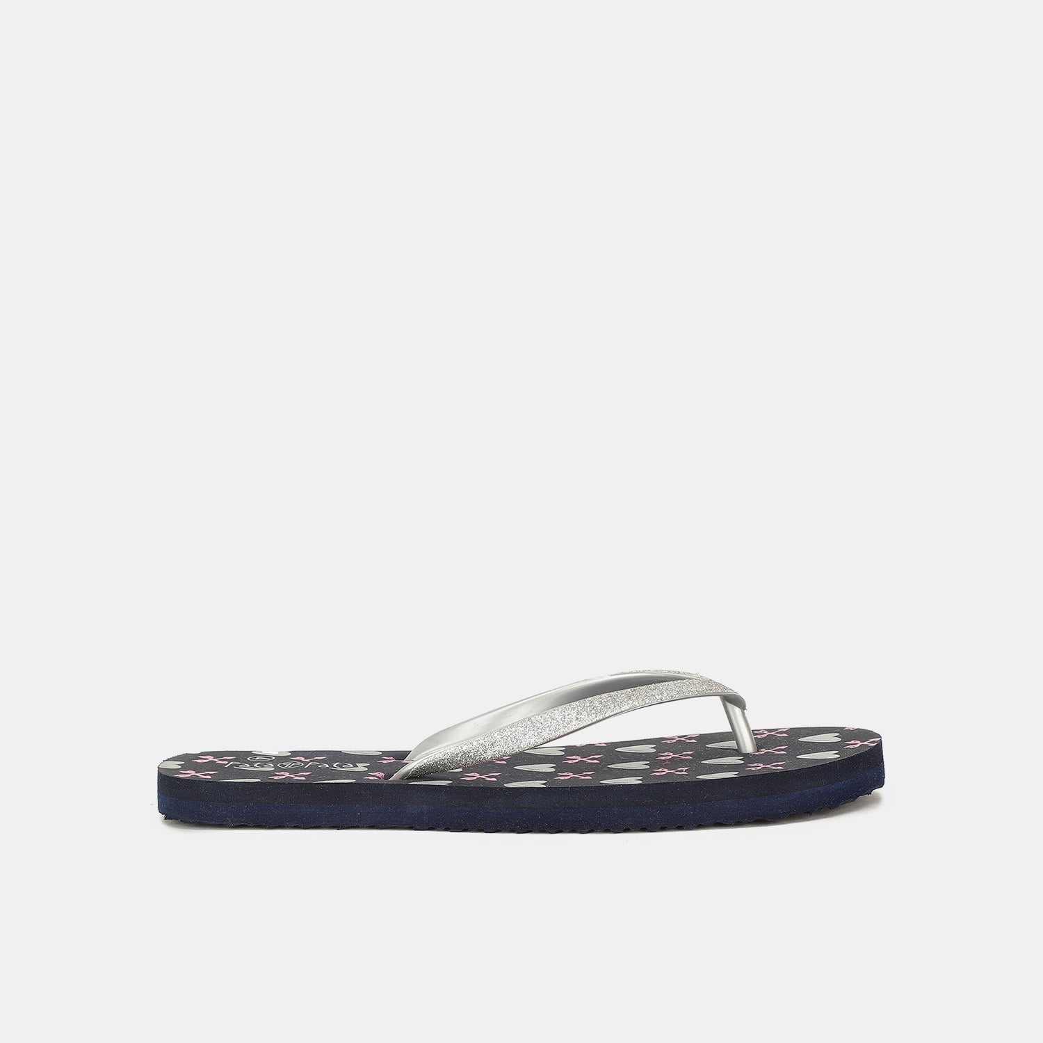 Bata sunshine navy printed flip flop thongs for women