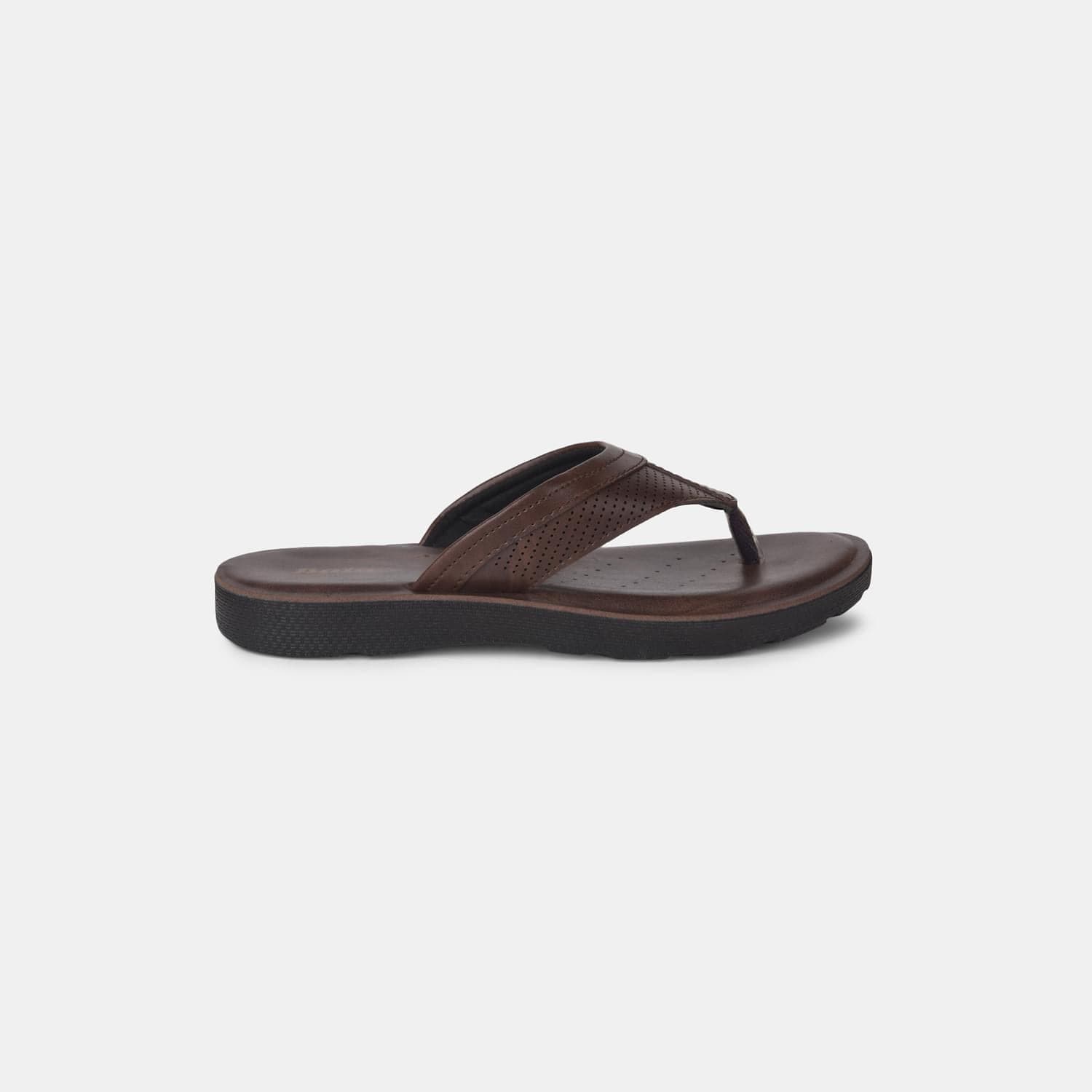 Bata dark brown casual thong slippers for men