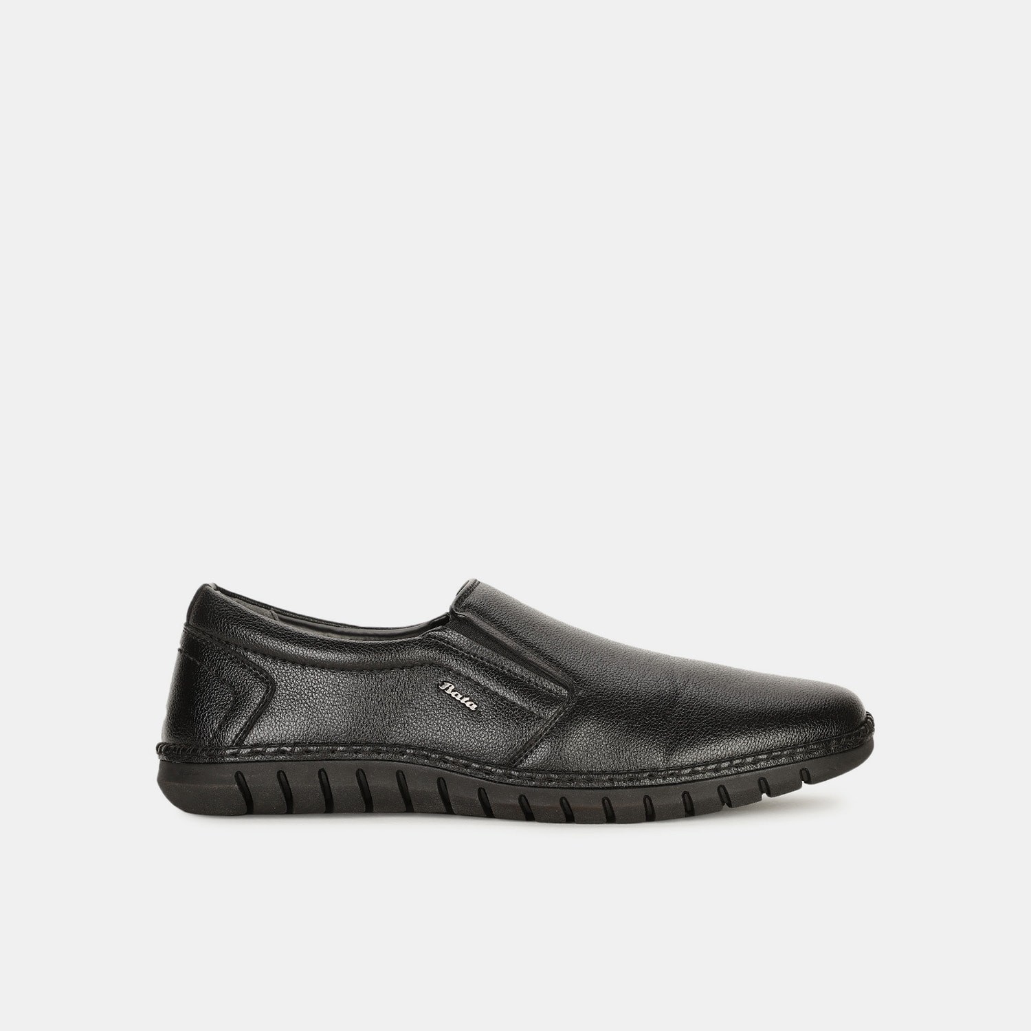Bata black formal slip-on shoes for men
