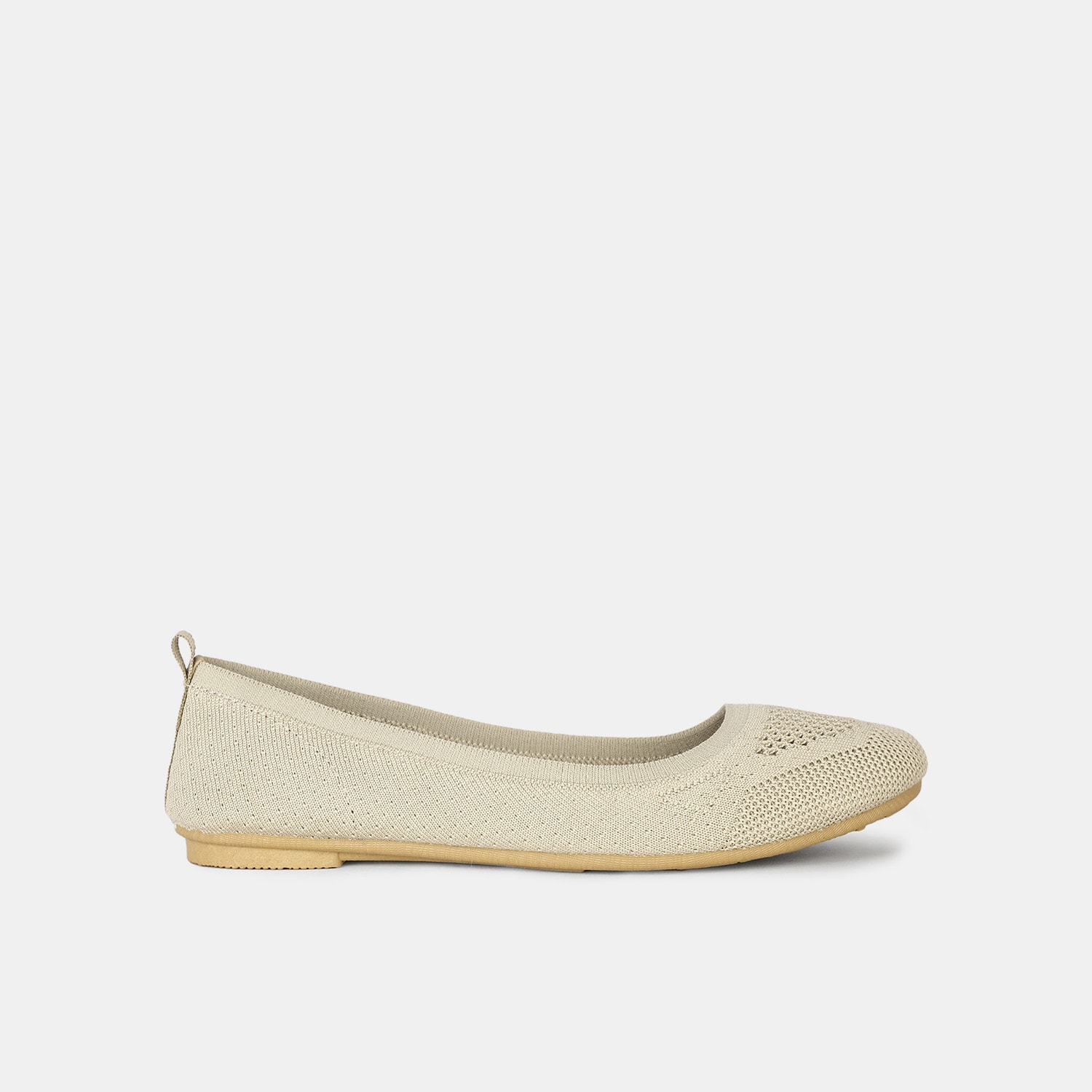 Bata beige textile ballerina flats for women