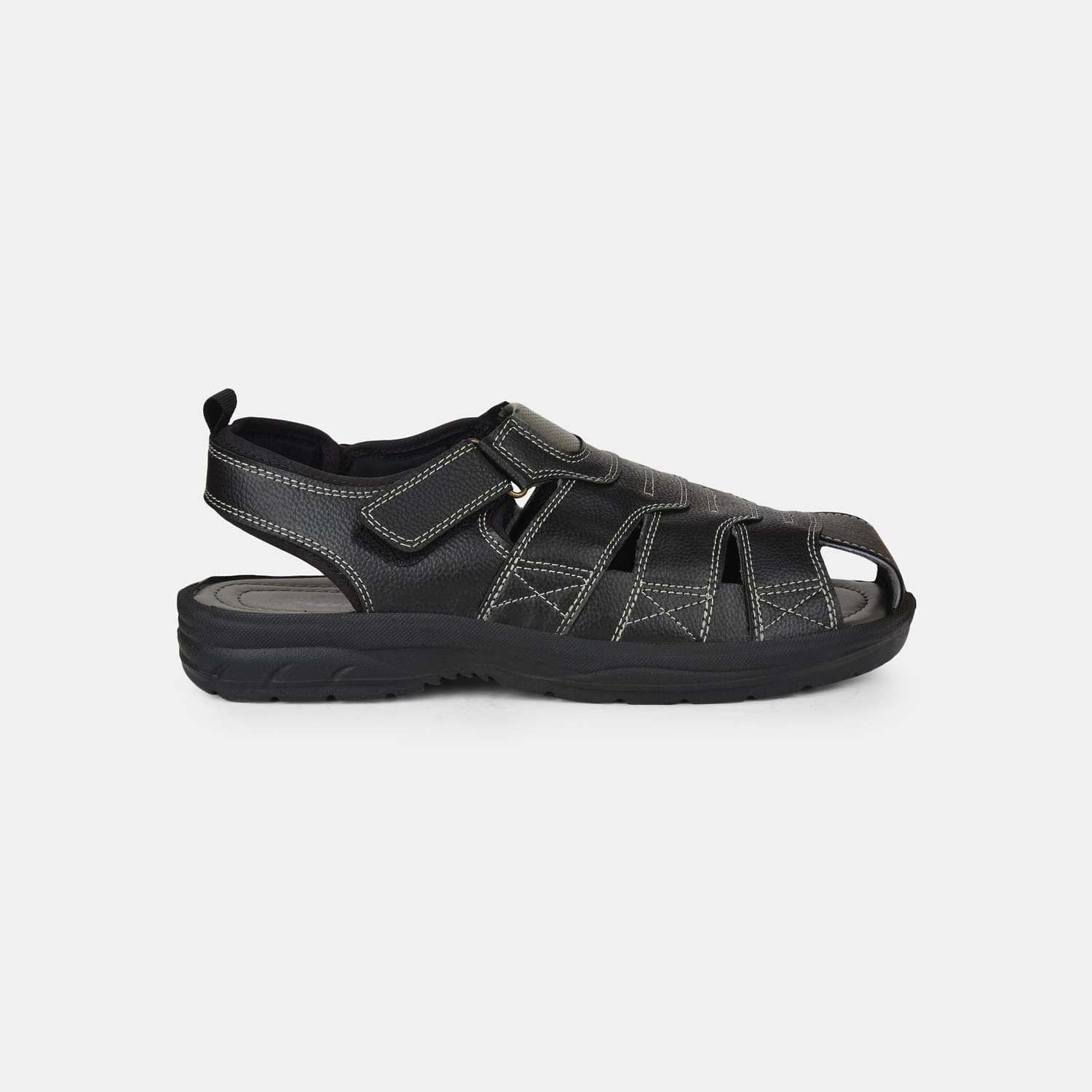 Bata black casual fishermen-style sandals for men
