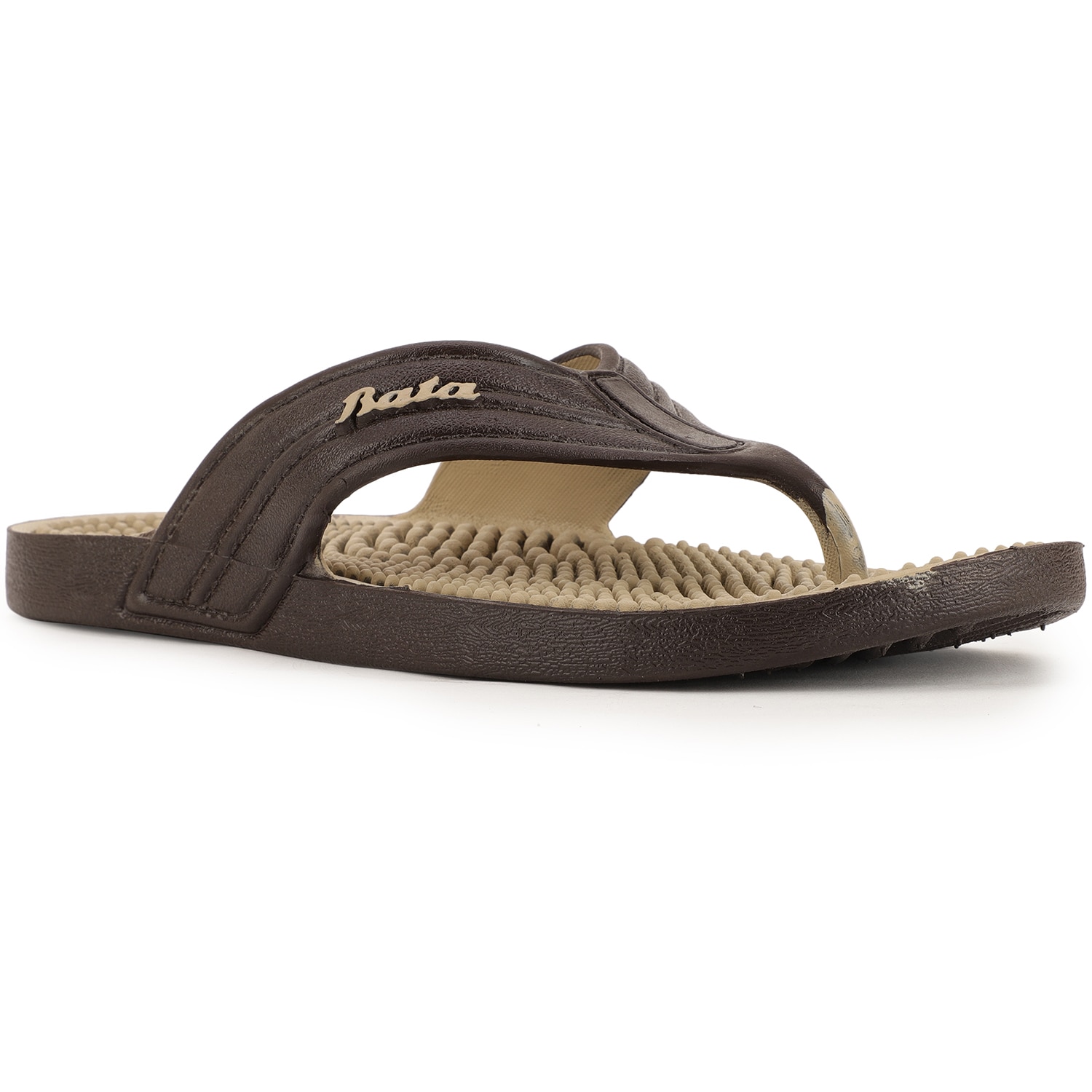Bata Dark Brown Casual Thong Slippers For Men