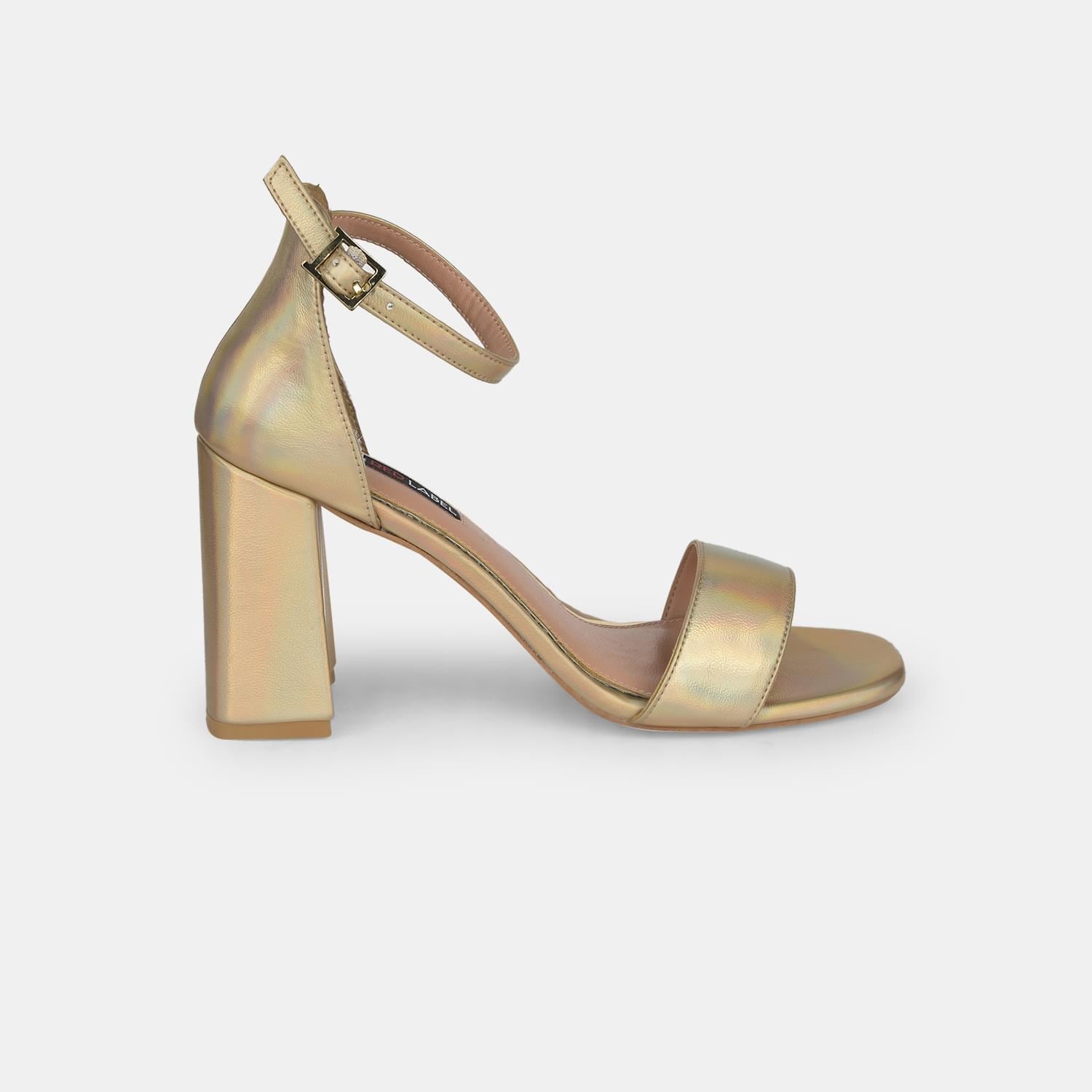 Red Label Gold Sandals For Women