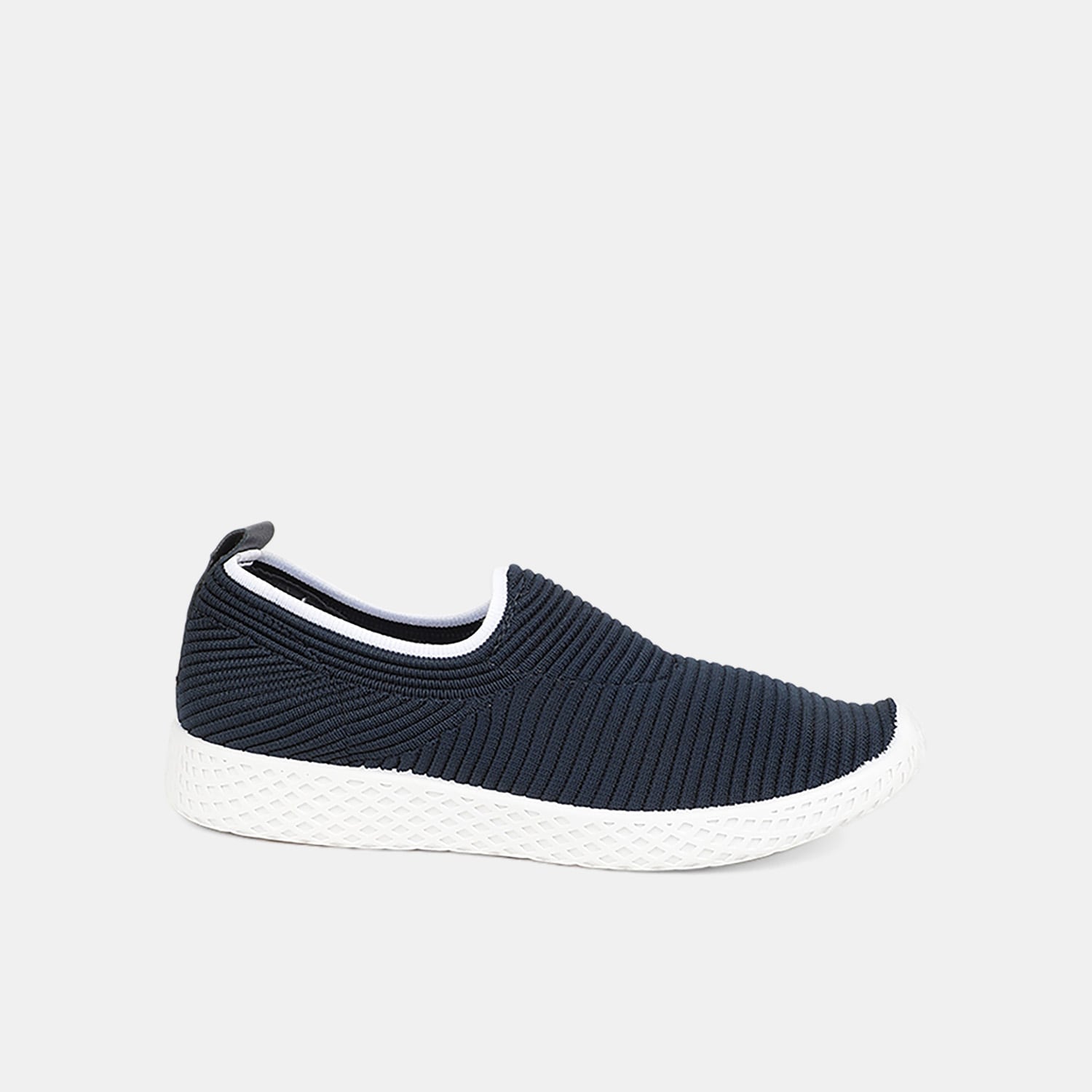 Bata navy textile casual slip-on shoes for women