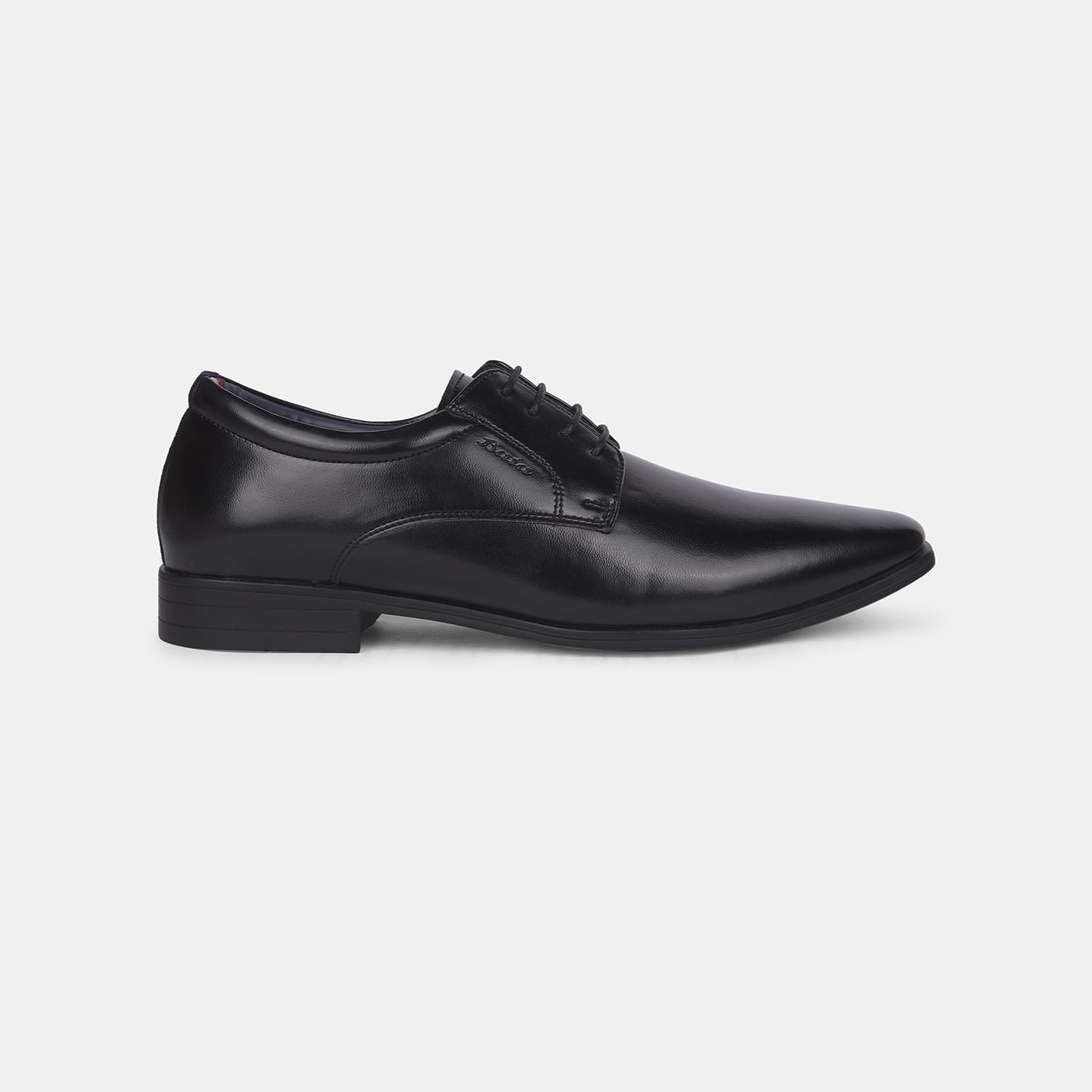 Bata black formal derby-style shoes with lace-up closure for men